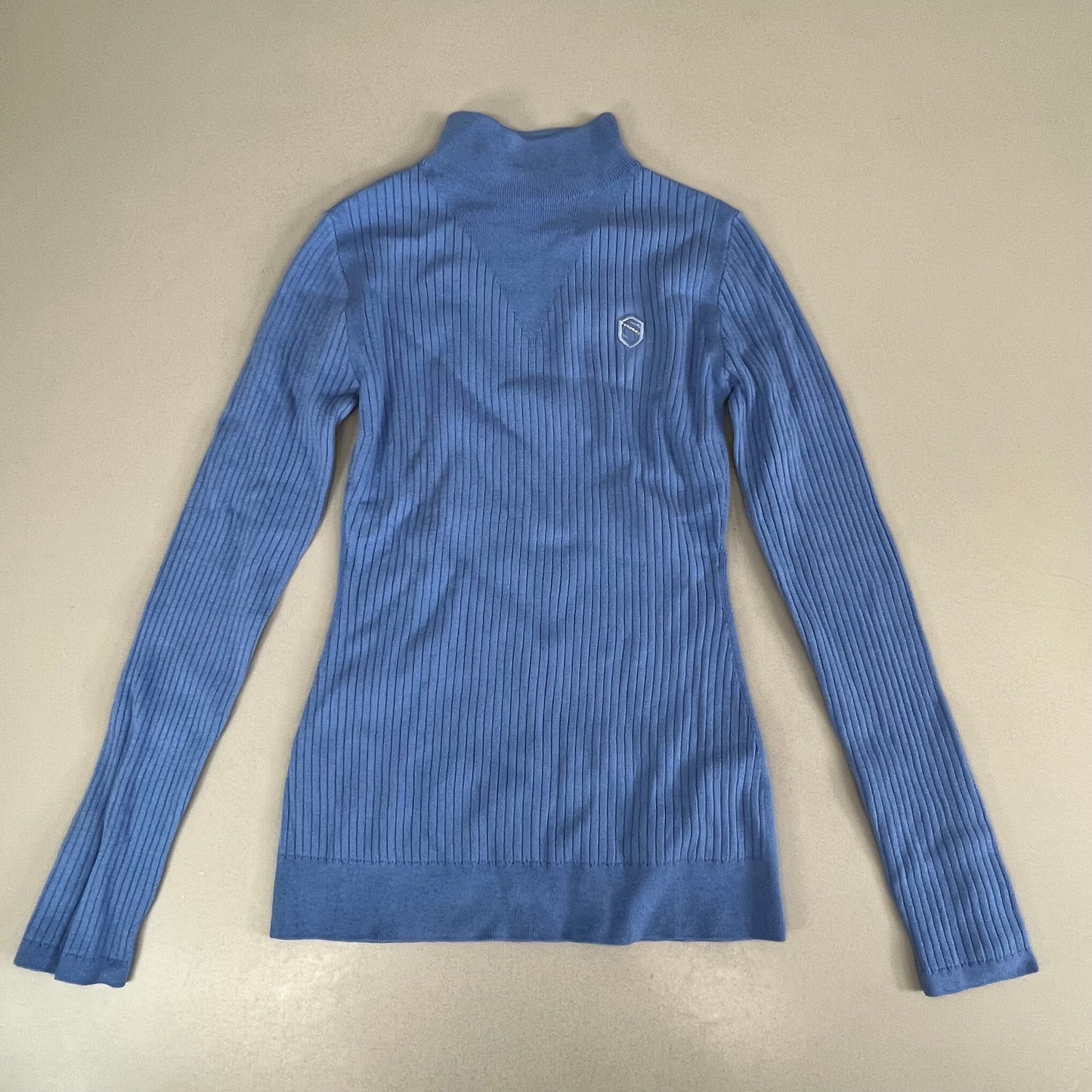 SAMSHIELD Lidia Classic Equestrian Sweater Women's Sz S Washed Blue