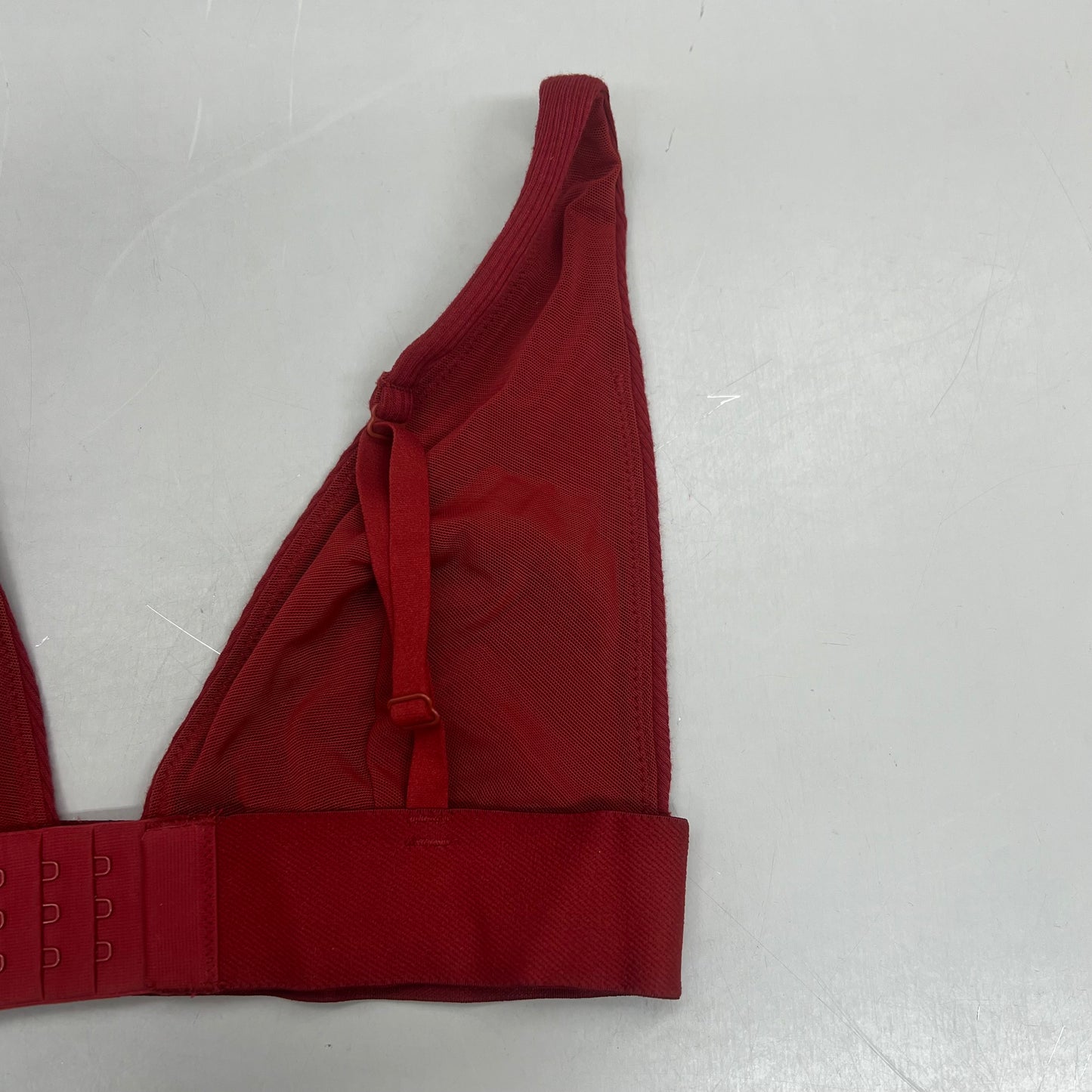 SKIMS Breathable Cotton Rib Triangle Plunge Bralette Women's Sz 2X Brick