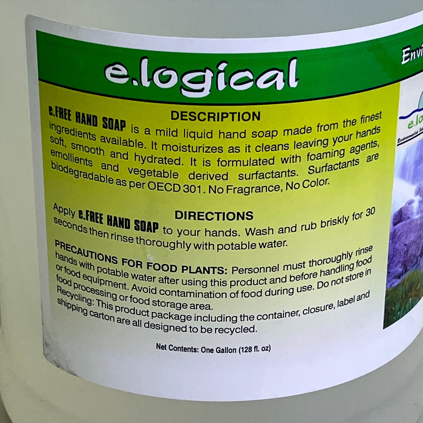 E. LOGICAL E.Free Moisturize Mild Liquid Foaming Hand Soap 1 Gal Clear NYC072-04