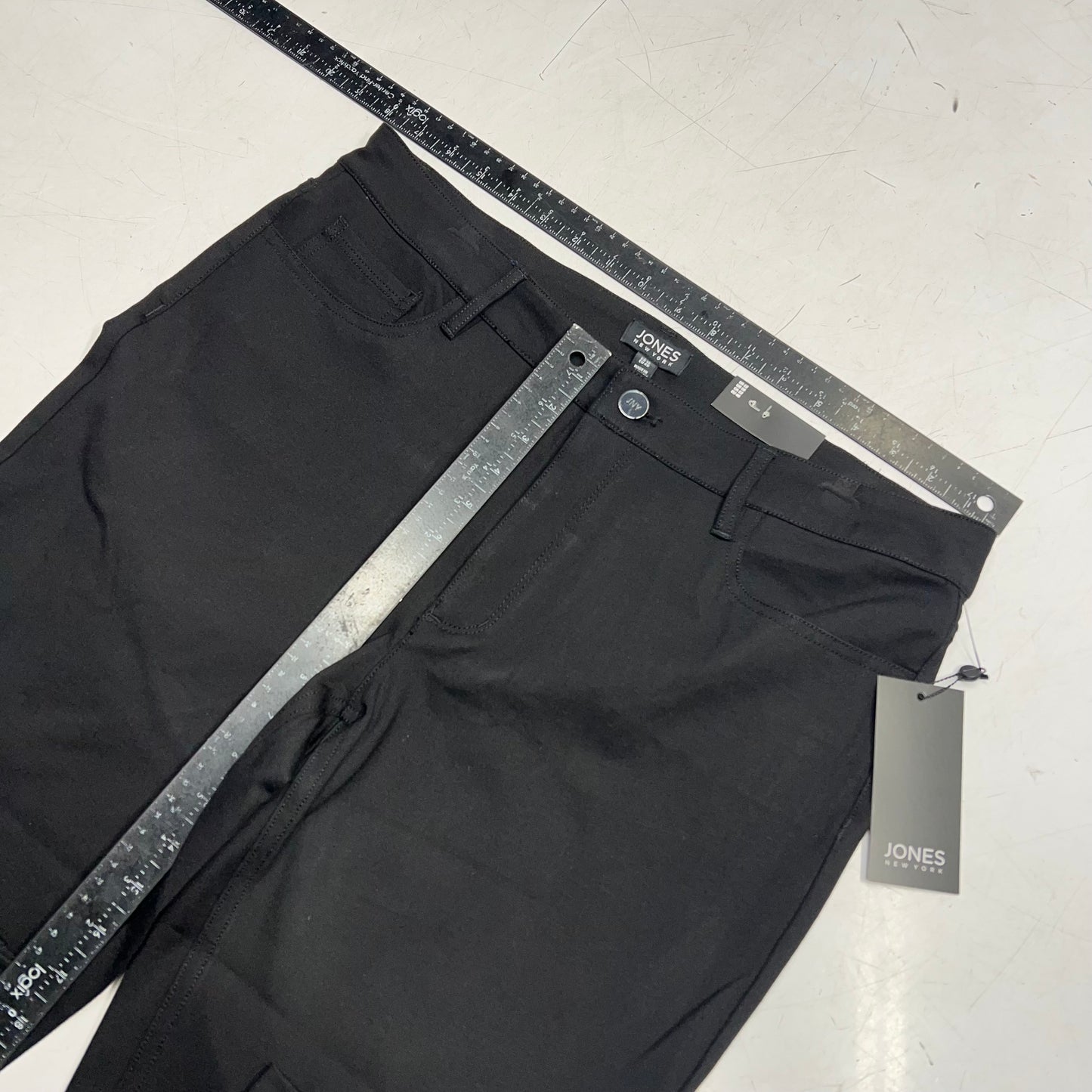 JONES New York Lexington Straight Leg Pants Women's Sz 12 Black  18058961-002