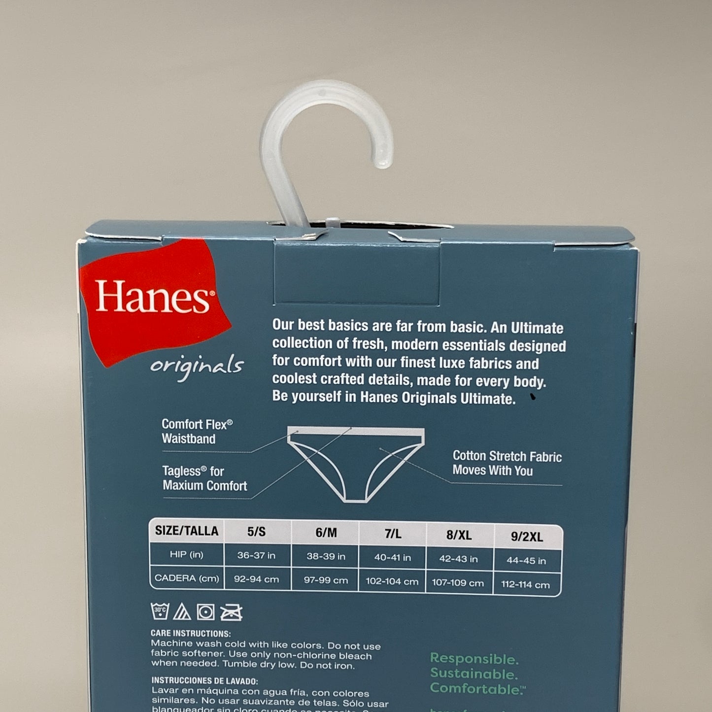 HANES 3 PACK!! Originals Women's Breathable Cotton Bikinis Underwear Sz 5/S Navy/White/Floral 45UOBK