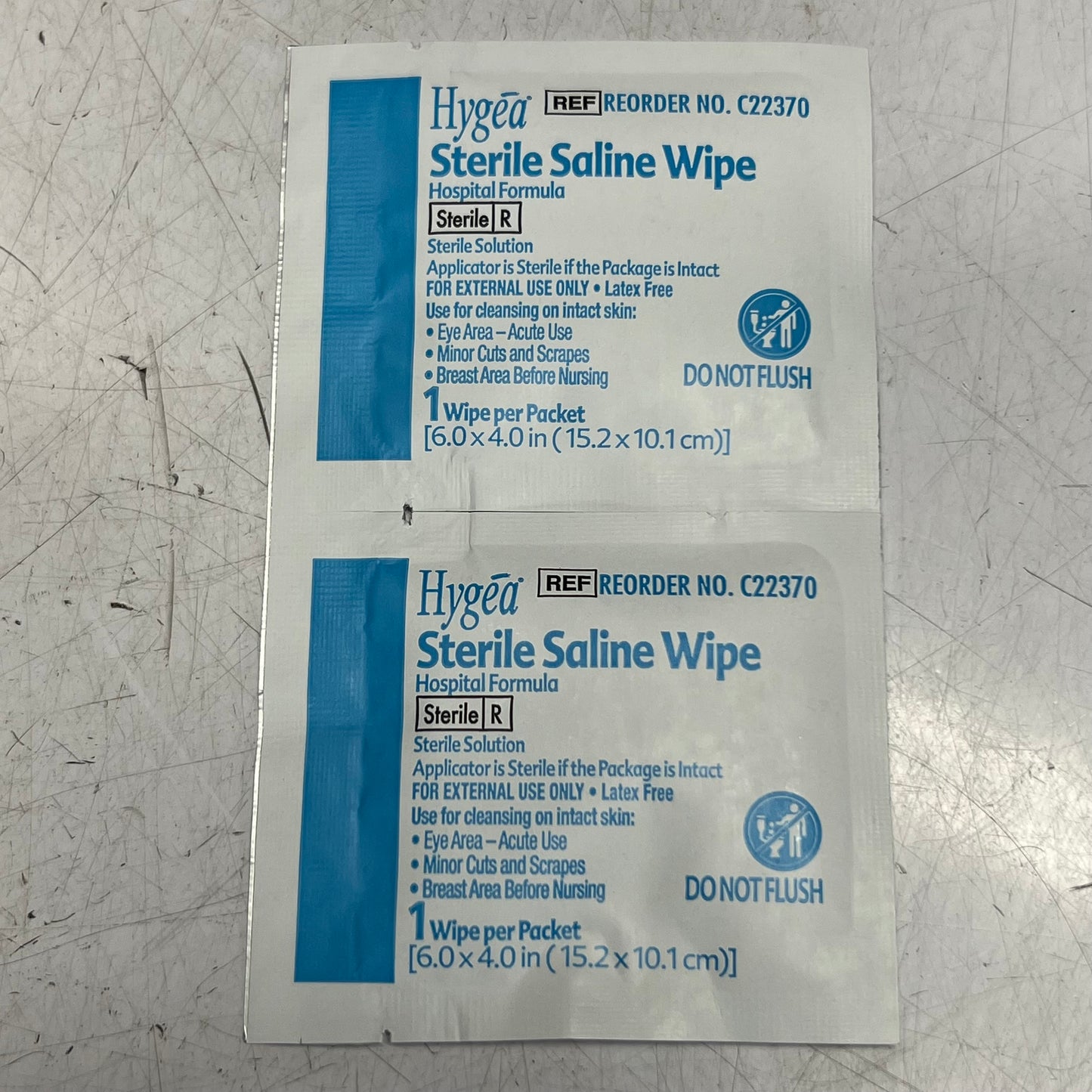 HYGEA (4 PACK) Sterile Saline Wipes Sz 6" x 4" Wipe C22370 BB 09/27
