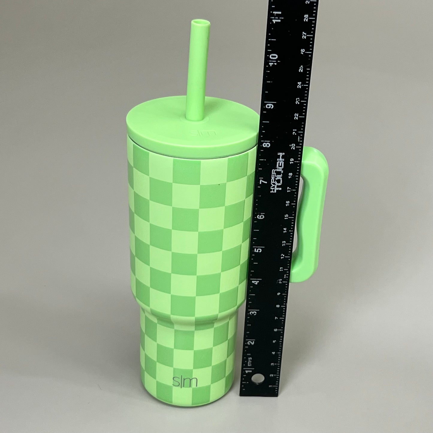 SIMPLE MODERN Stainless Steel Tumbler Handle Silicone Straw 24 oz Lime Like New