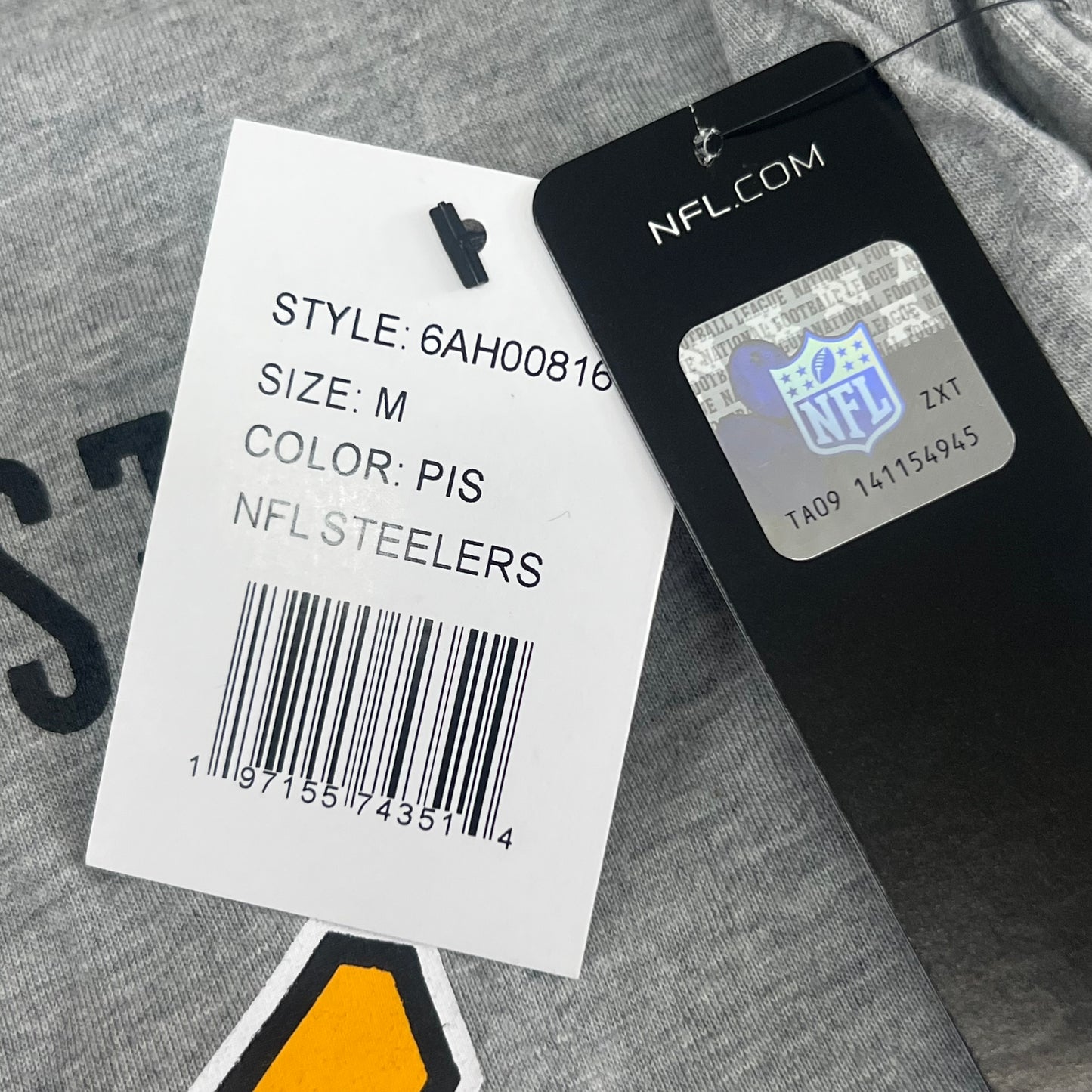 NFL G-lll Sport Steelers Black Label T-shirt Men's Sz M Black/Gray/ Yellow