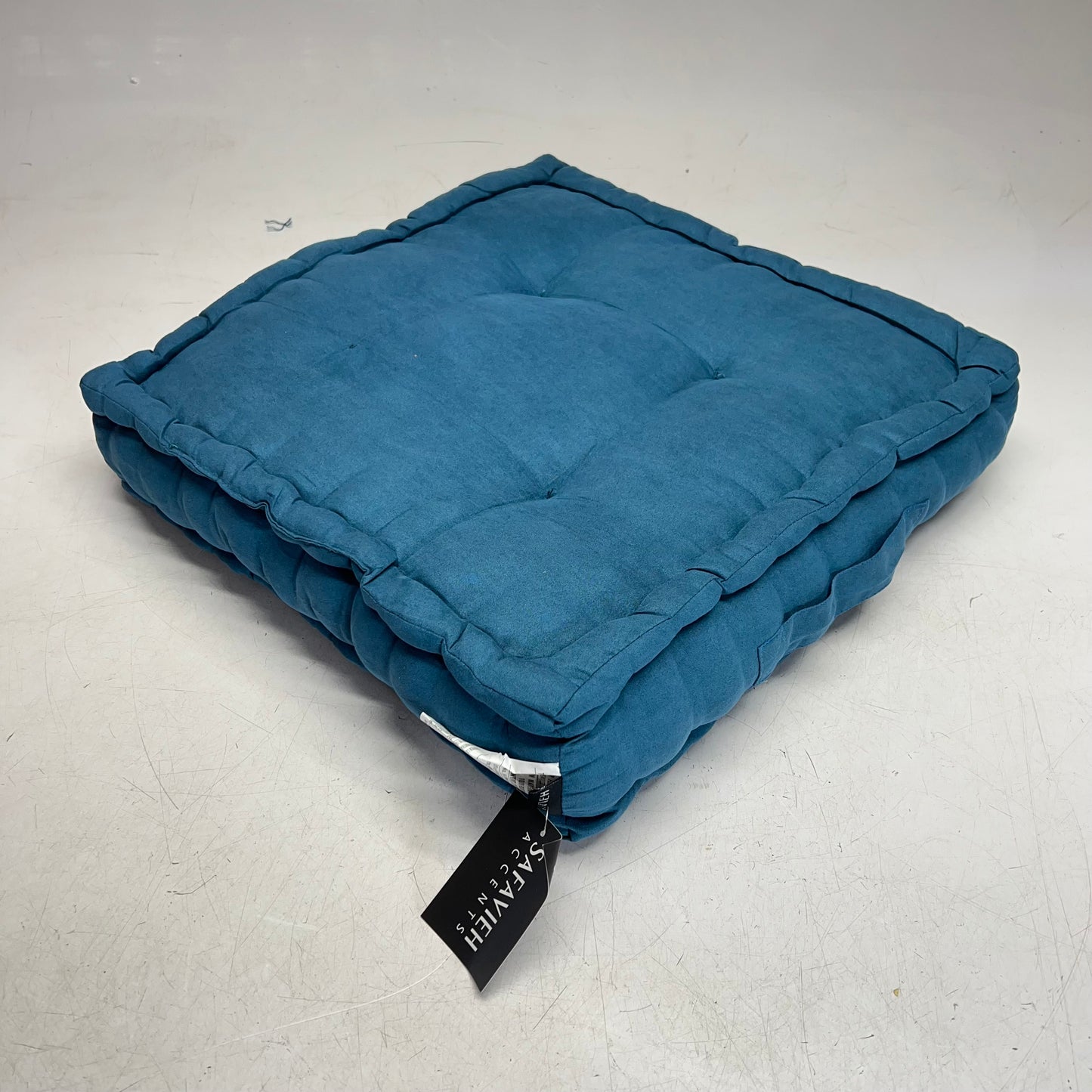 ZA@ SAFAVIEH Gardenia Floor Pillow W/ Handle 18"x18" Dark Turquoise FLP1002B-1818SQ (AS-IS)