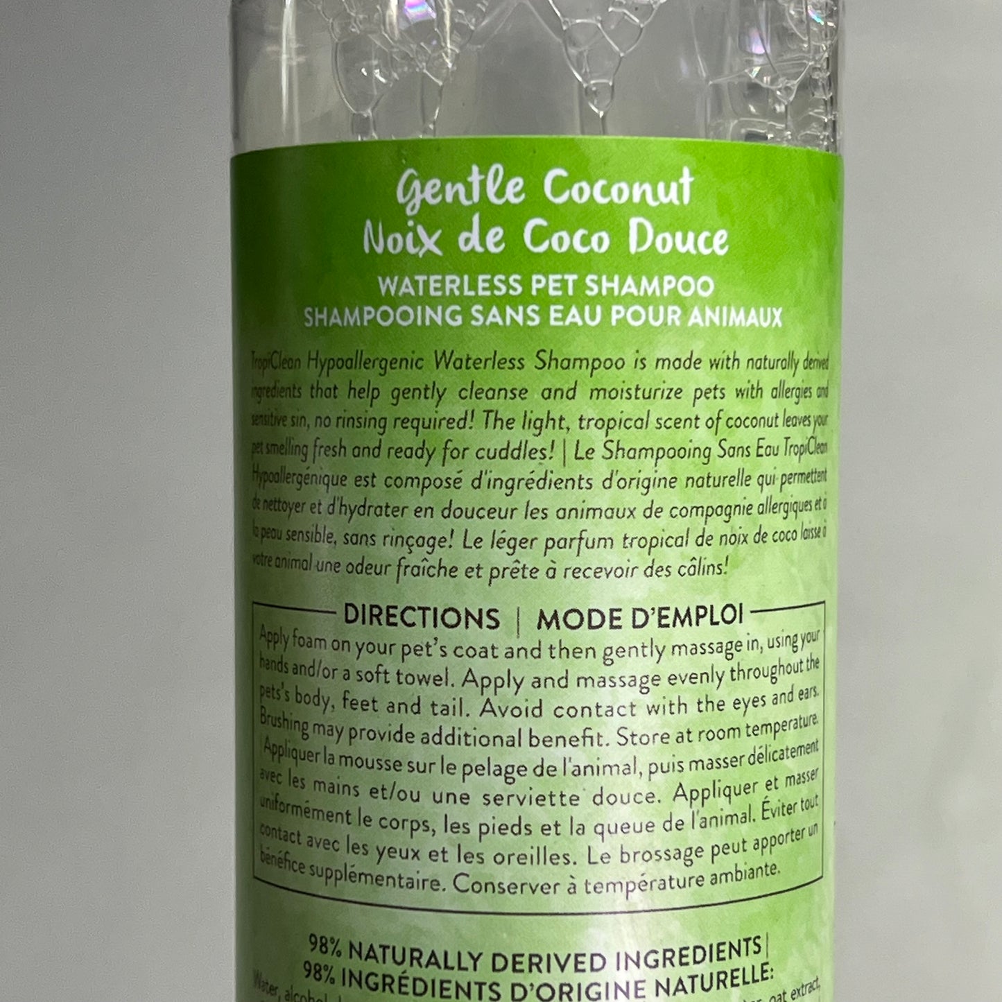 TROPICLEAN (2 PACK) Waterless Hypo Allergenic Dog & Cat Shampoo 7.4 fl oz