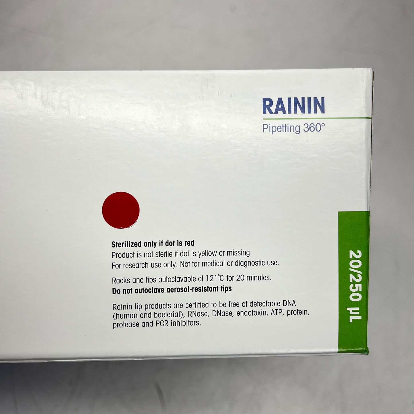 RAINN (10 PACK, 960 EACH) Pipette Tips Rt Lts 20/250 μL Max Vol Clear 30389240