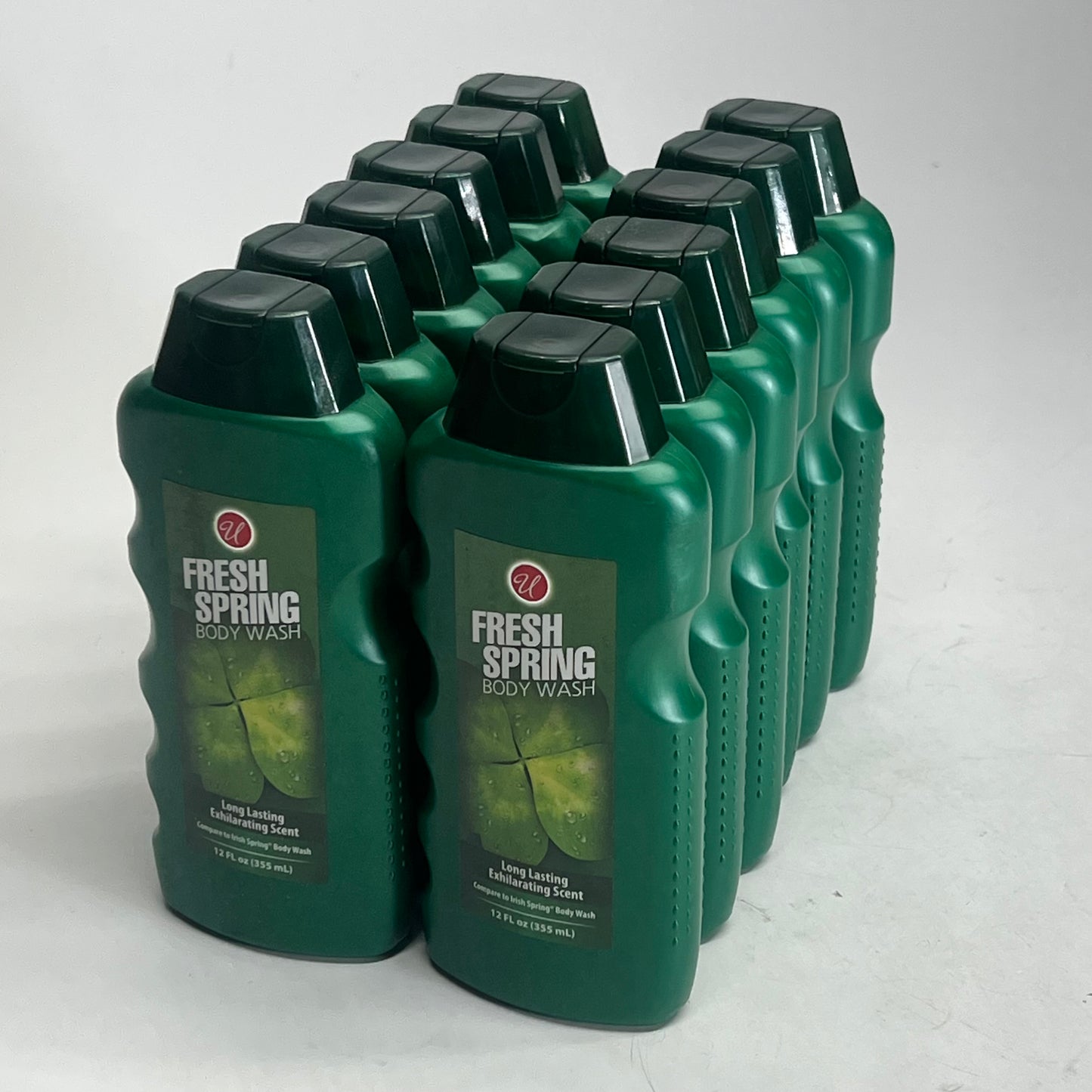ZA@ U (12 PACK) Fresh Spring Body Wash Long Lasting Exhilarating Scent  12 fl oz  82702