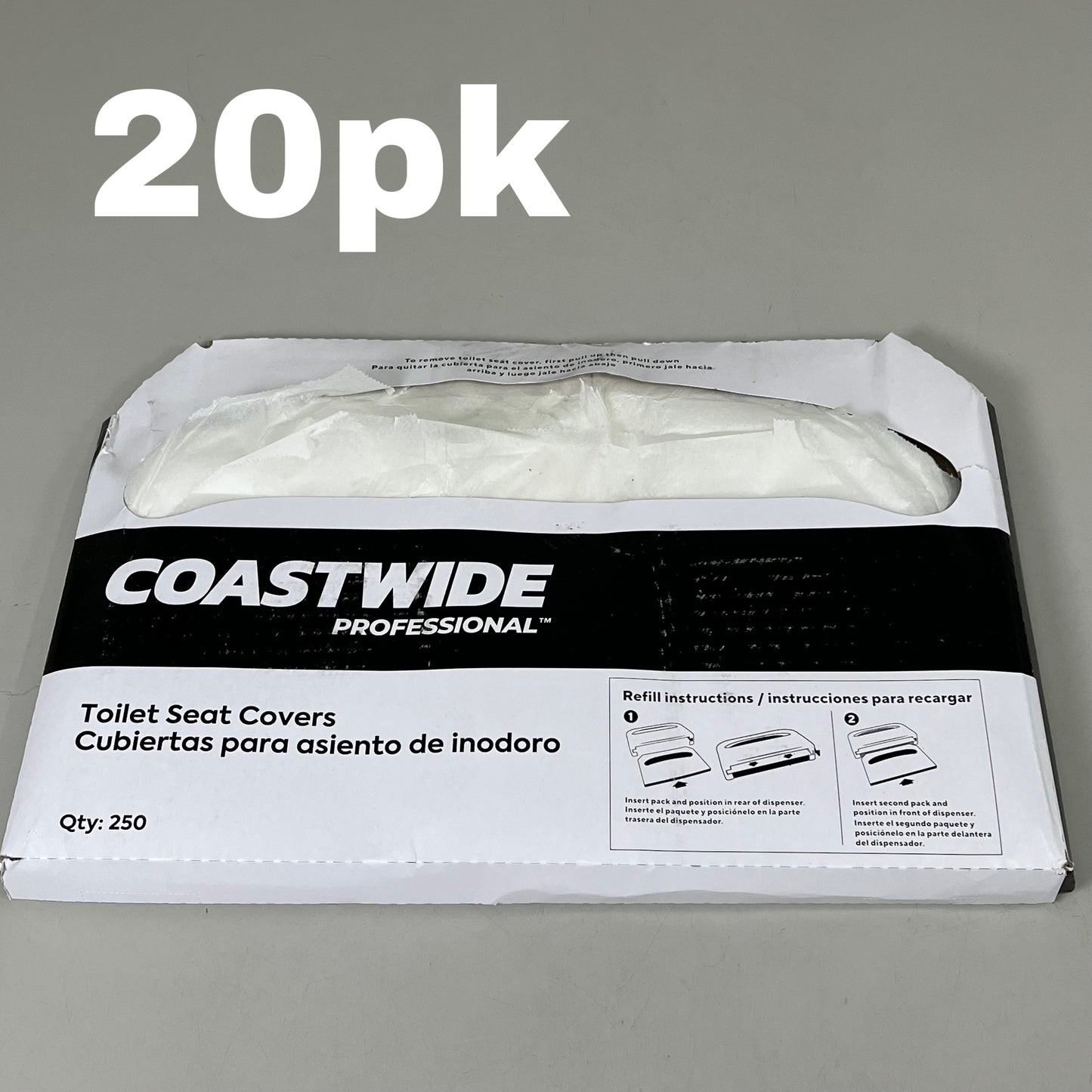 COASTWIDE (20 Pack Box) Professional Toilet Seat Covers