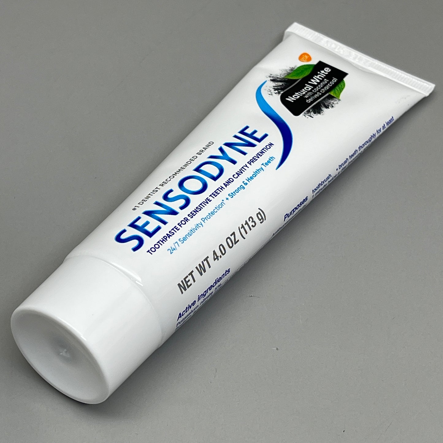 ZA@ SENSODYNE (12 PACK) Natural White Toothpaste w/Coconut Charcoal 4 oz Each EXPIRED 05/24