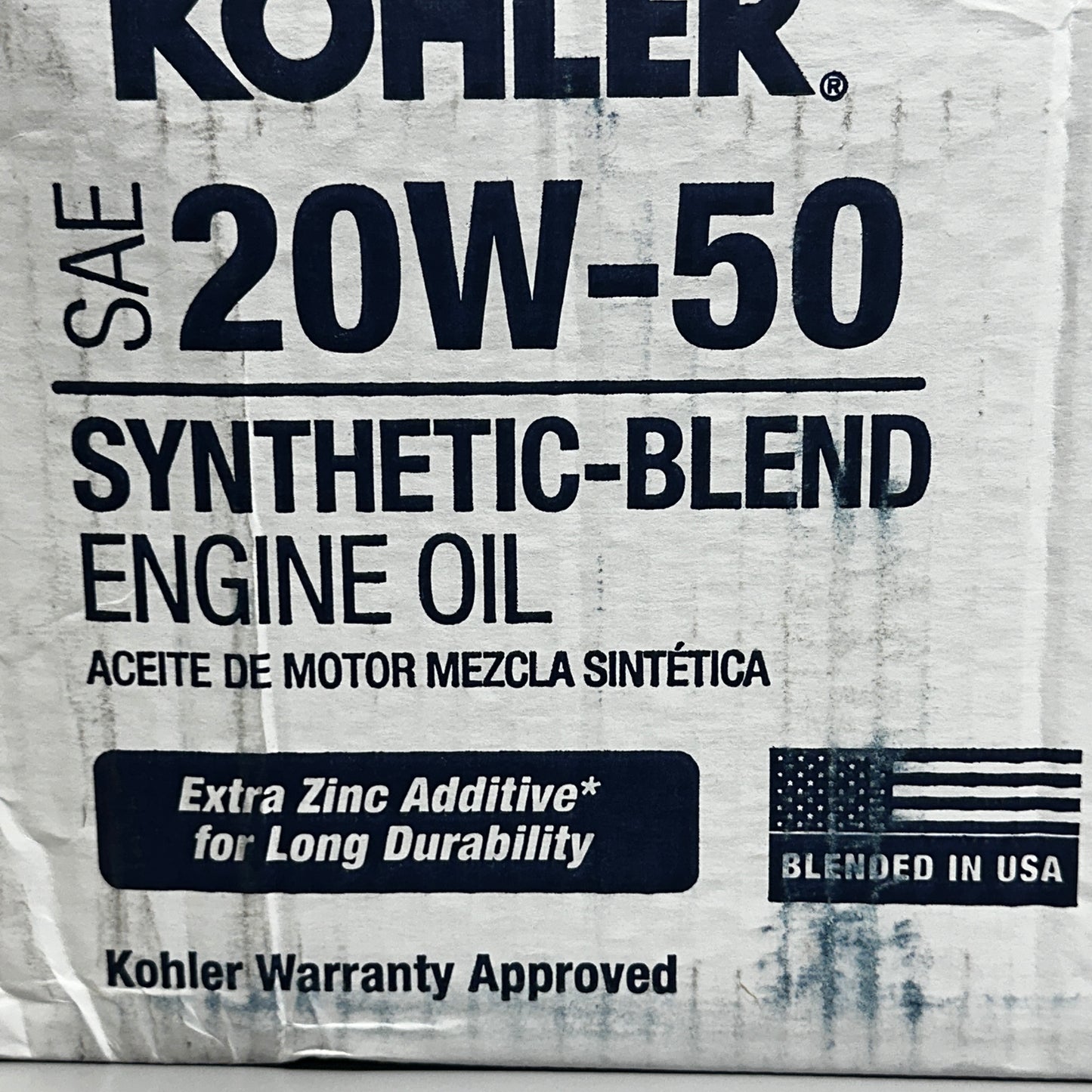 KOHLER (12 PACK, 1 Quart Each) Synthetic-Blend Engine Oil SAE 20W-50