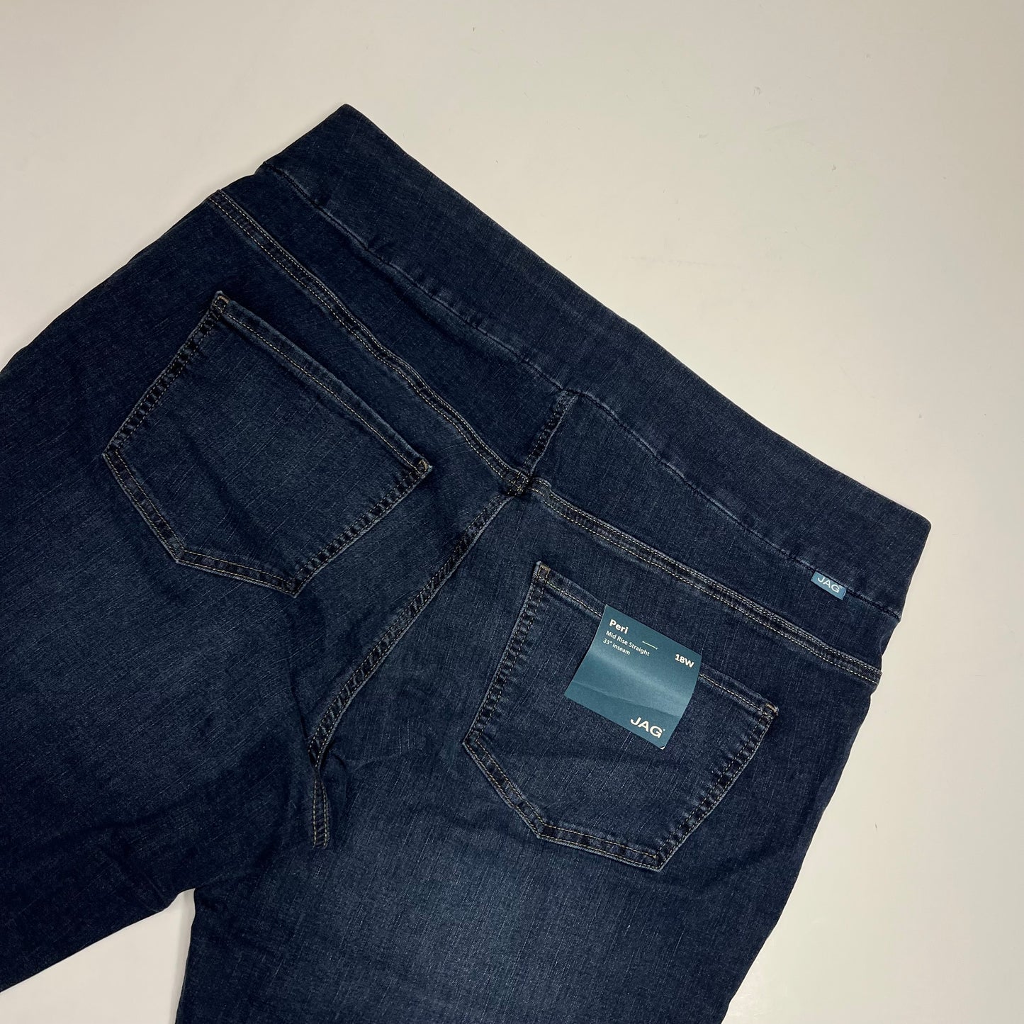 JAG Peri Mid Rise Straight Leg Jean Women's Sz 18/33  Dark Wash JE2115AU315