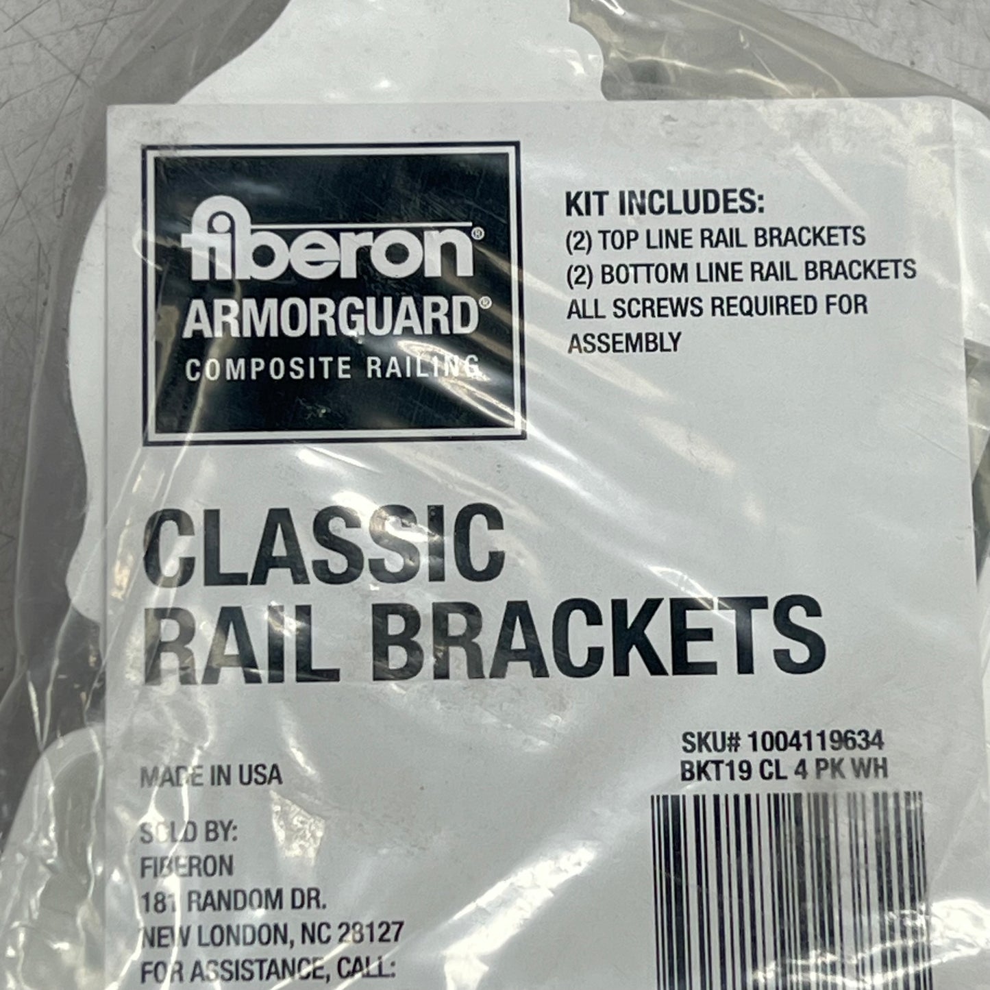 ZA@ FIBERON ARMOR GUARD  (2 PACK) Classic Line Rail Brackets  White 1004119634 A