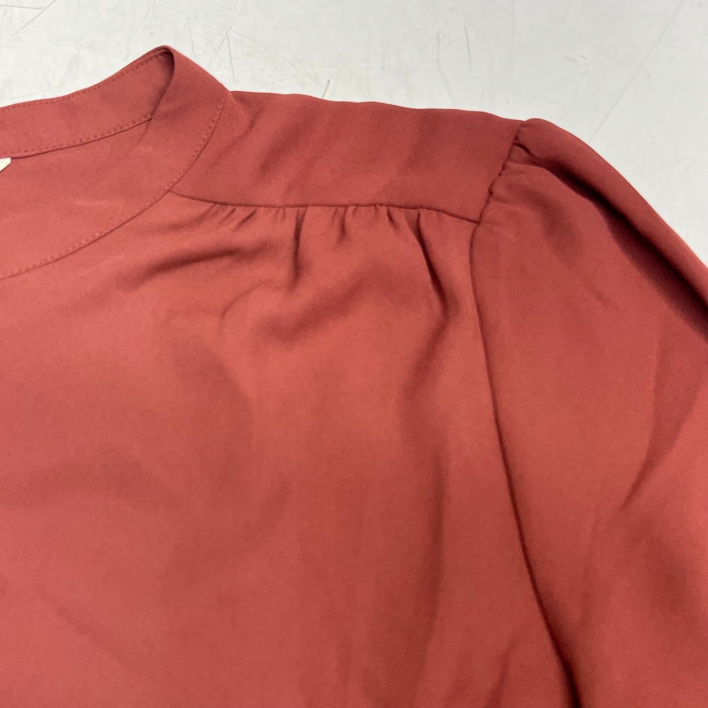 RW & CO Silky Long Sleeve Buttoned Down Blouse  Women's Sz S  Apple Butter