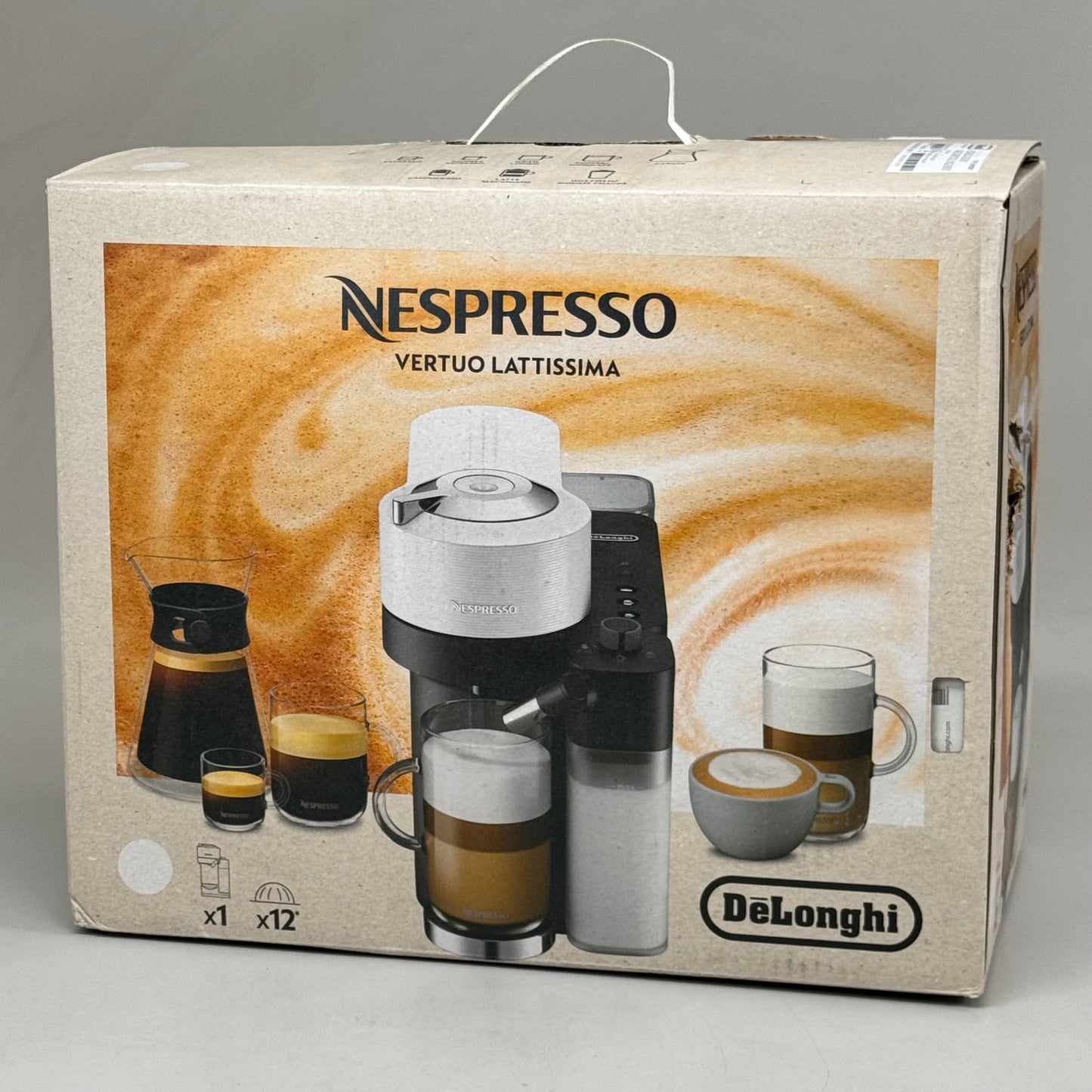 NESPESSO Vertuo Lattissima One-Touch Coffee Maker & Frother Matte White & Gloss