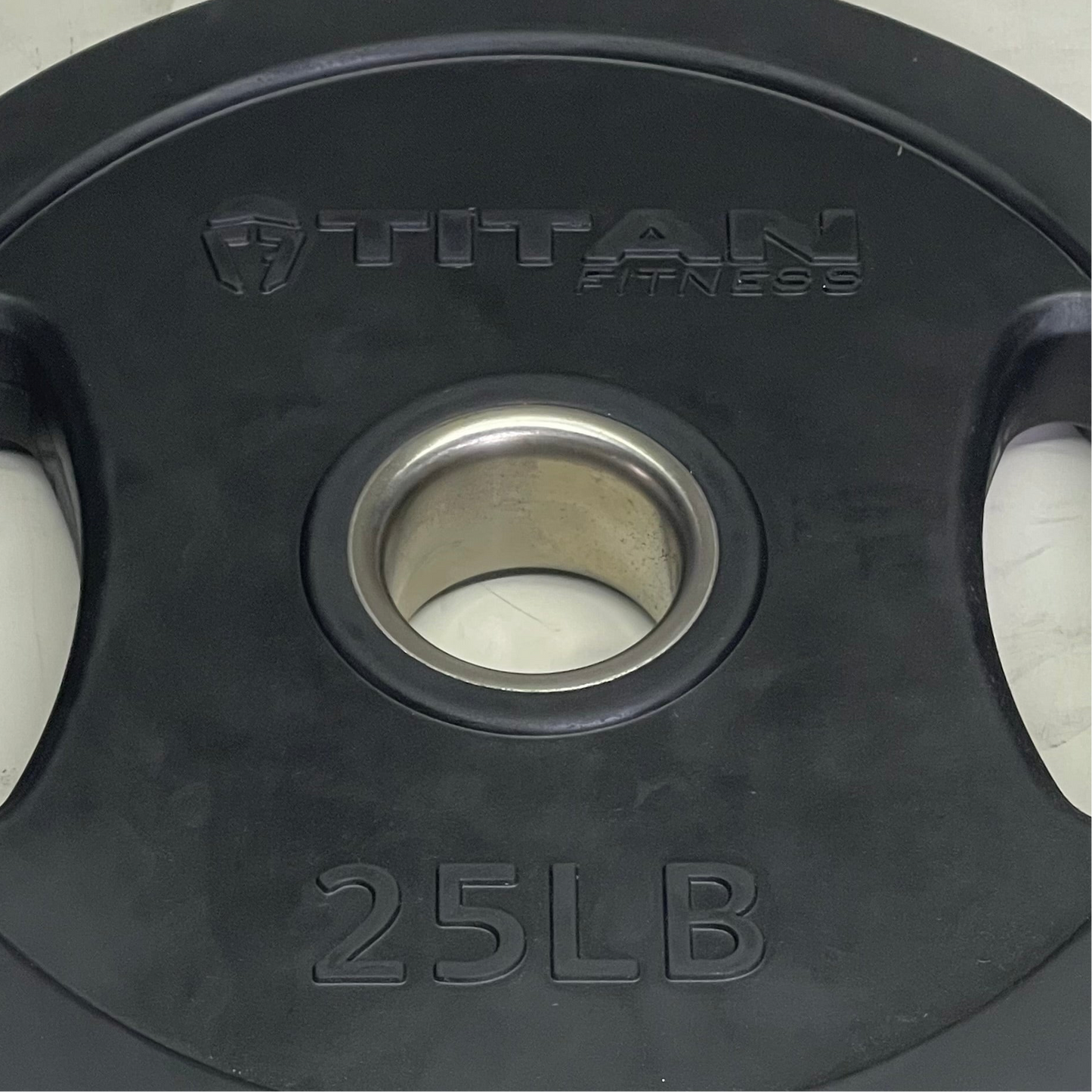 TITAN (2 PACK) 25 LB Barbell Olympic Grip Bumper Plates Black 430271