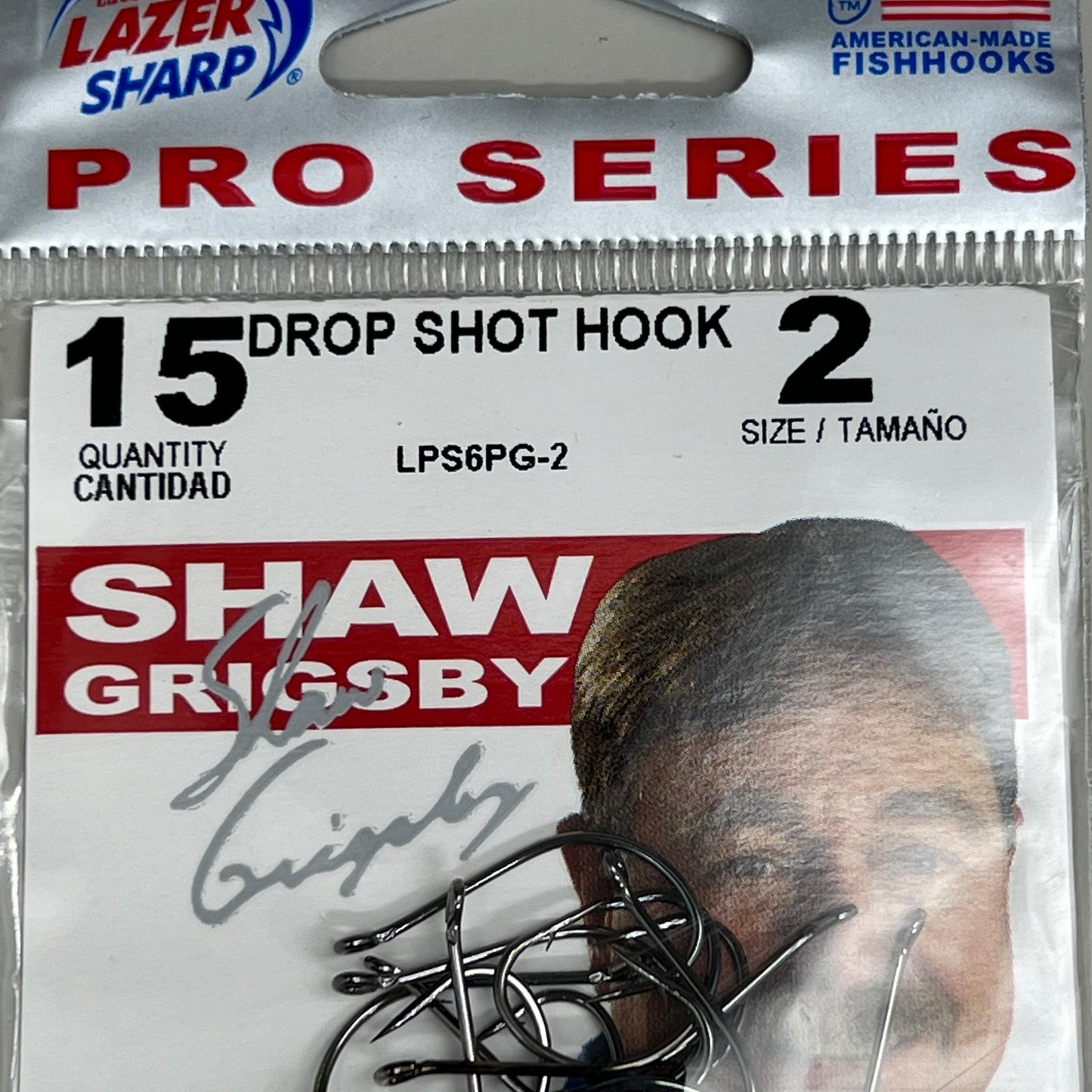 EAGLE CLAW (5 PACK) Non-Offset Drop Shot Hook Platinum Black #2 15 pc LPS6PG-2