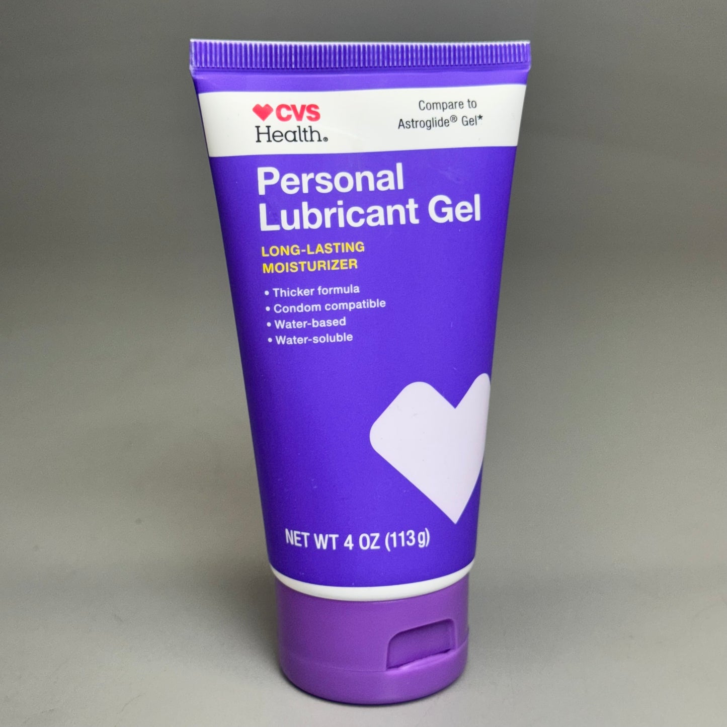 CVS HEALTH (2 PACK) Personal Lubricant Water-Based Purple Tube 4oz Each Exp 04/26