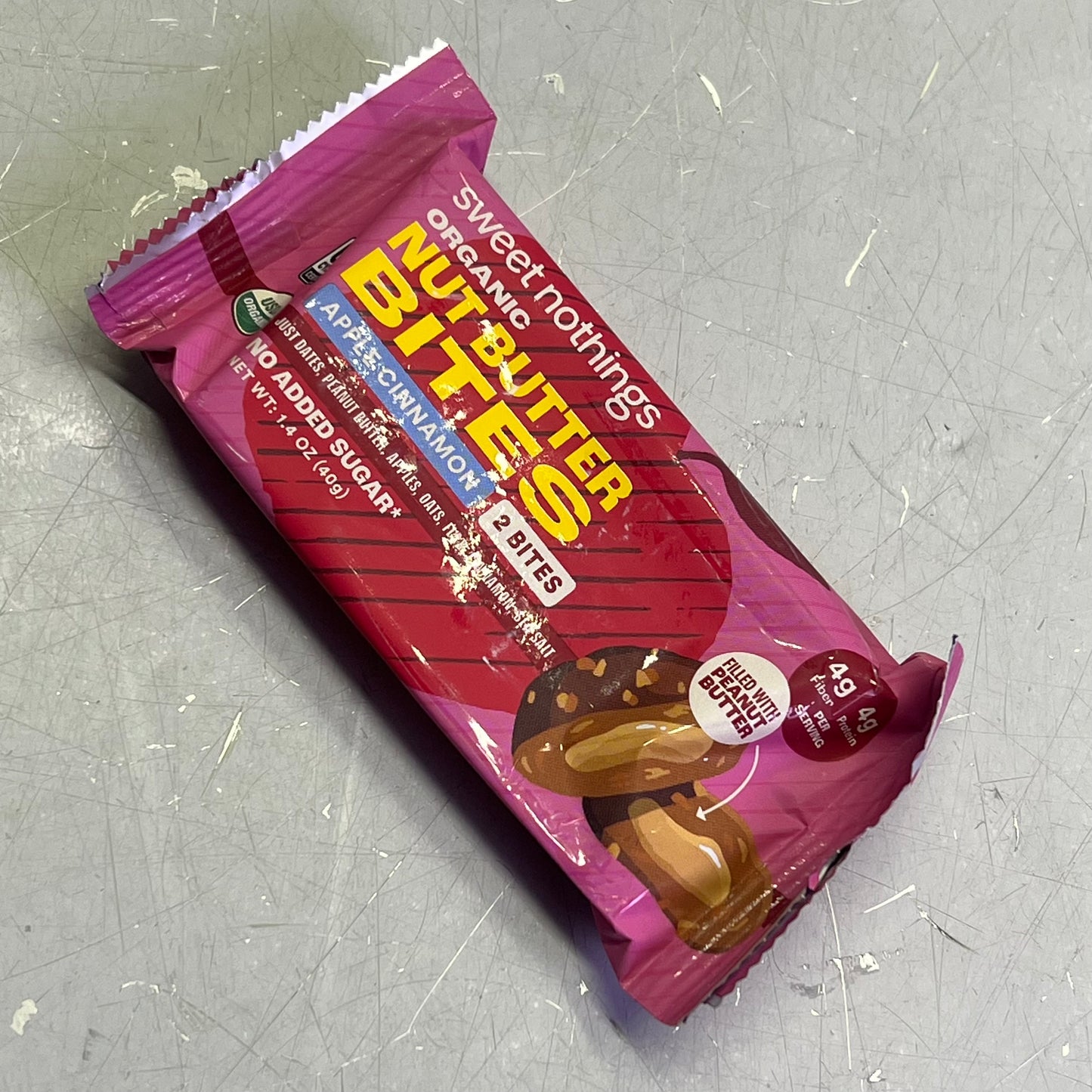 ZA@ SWEET NOTHINGS (12 PACK) Organic Nut Butter Bites Apple Cinnamon Flavor BB 07/26 (As-is)