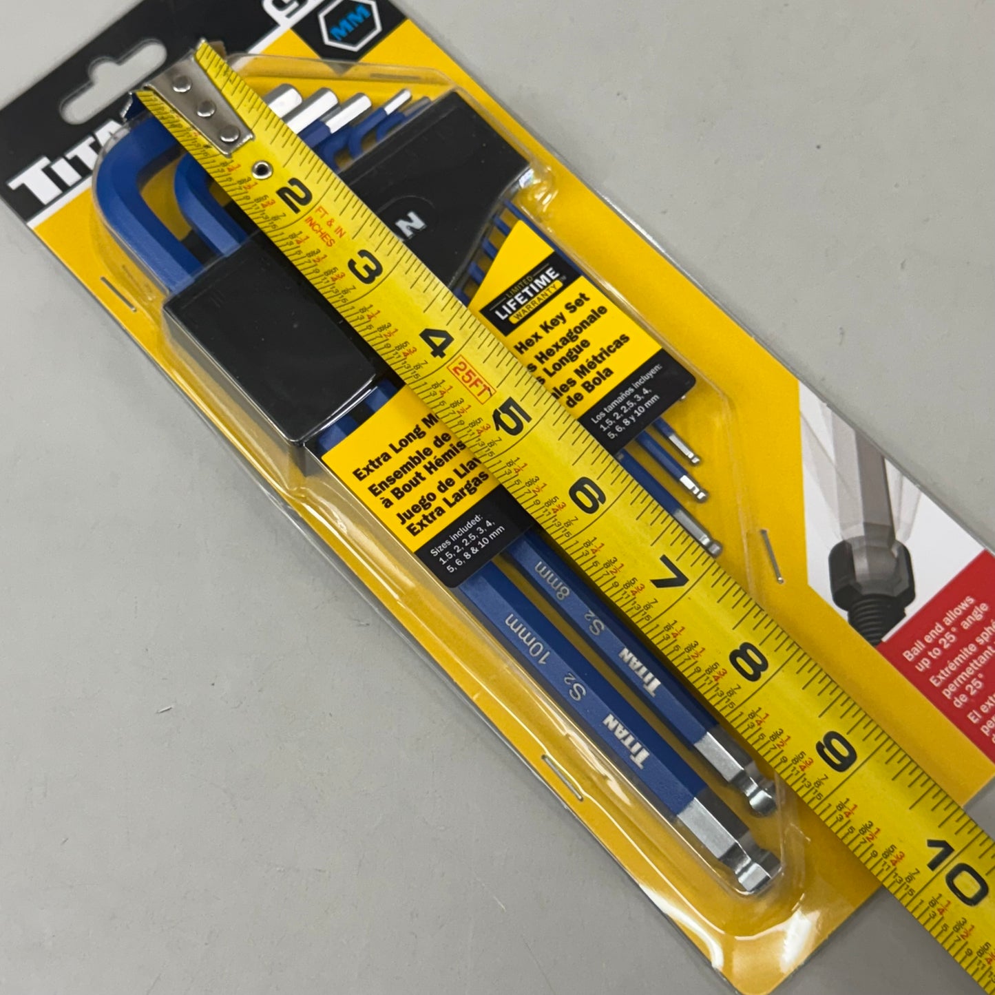 TITAN (9 Pieces) Extra Long Metric Ball End Hex Key Set 1.5-10mm Blue 12714