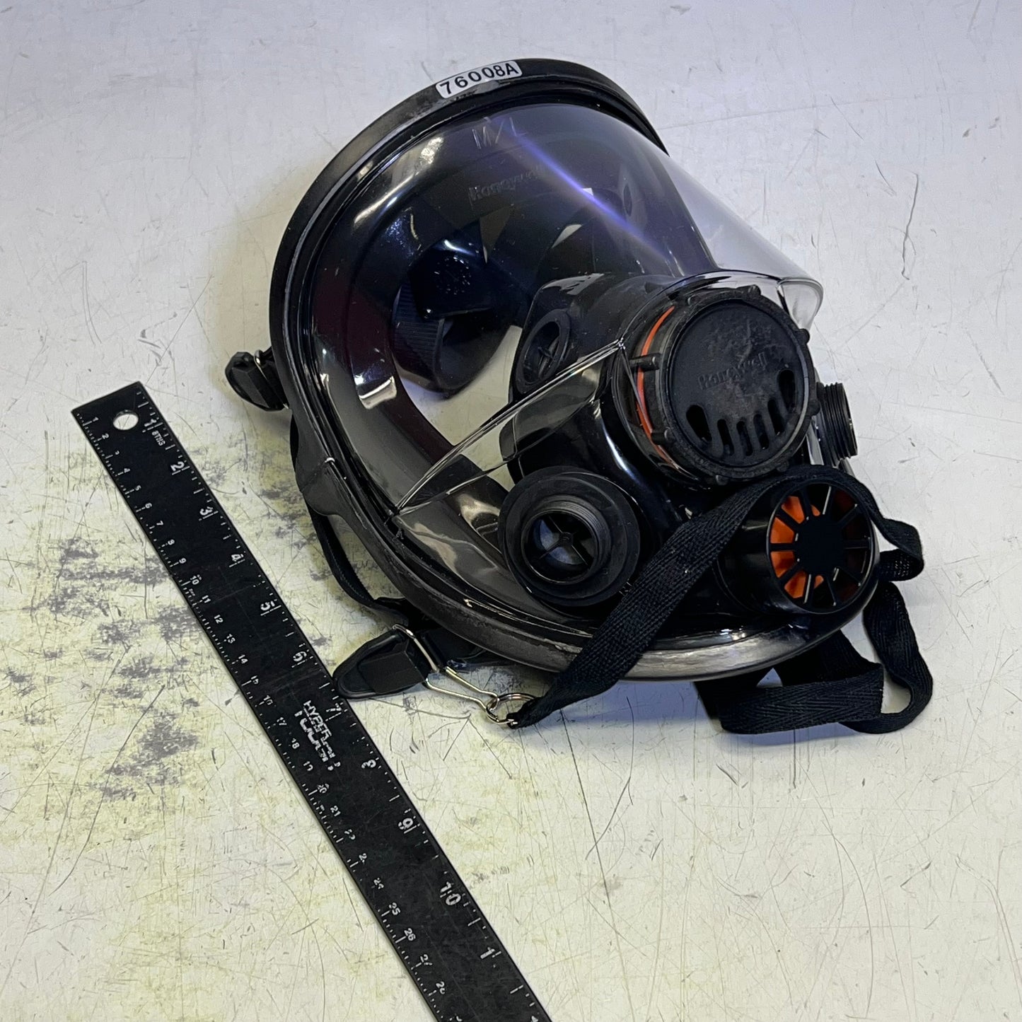 HONEYWELL Full Facepiece W/ 5 Strap Headband Dual Cartridge Sz M/L Black 760008A