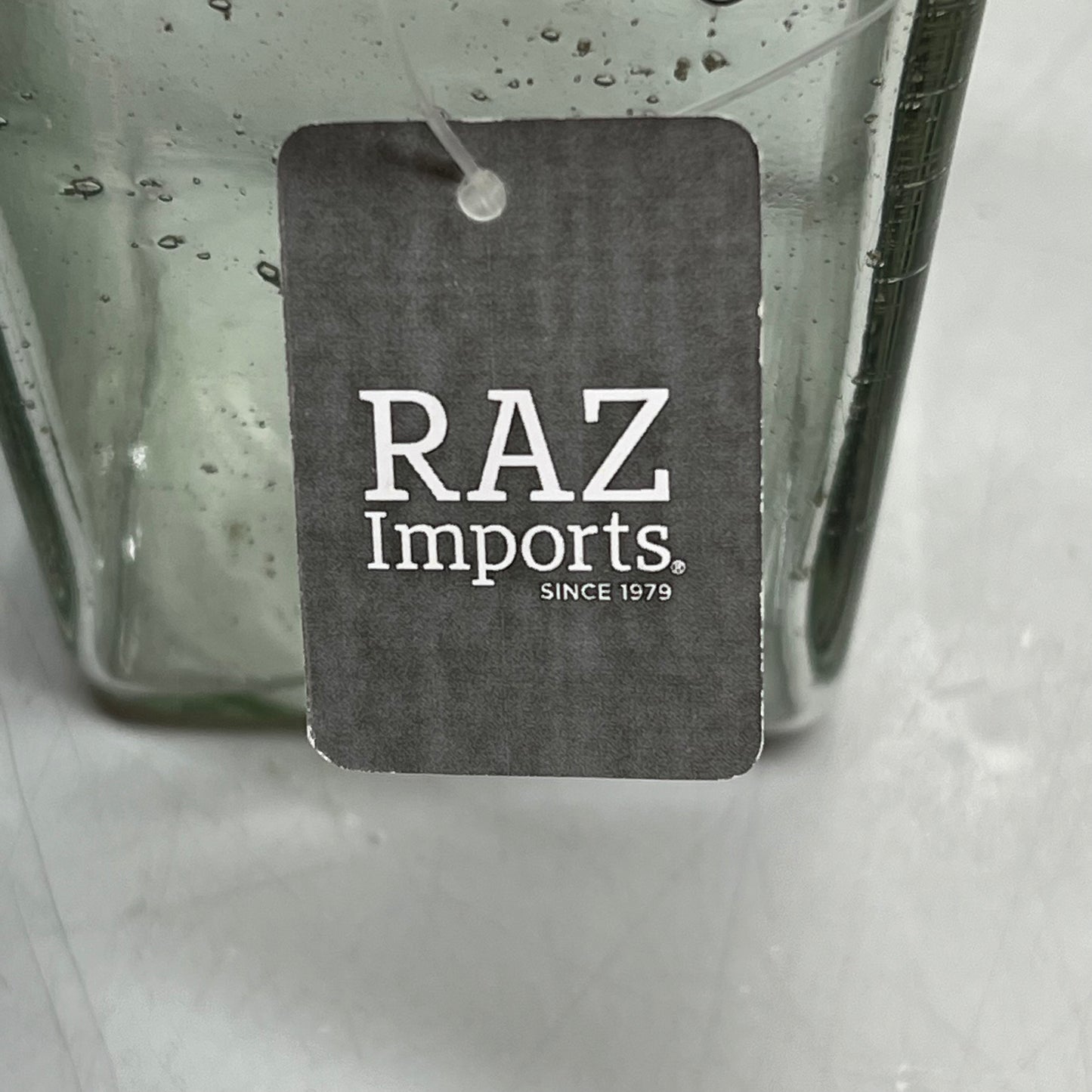 ZA@ RAZ IMPORTS Ripple Glass Wall Vase W/ Back Hoop 6"x3" Clear/Bubble 4419560