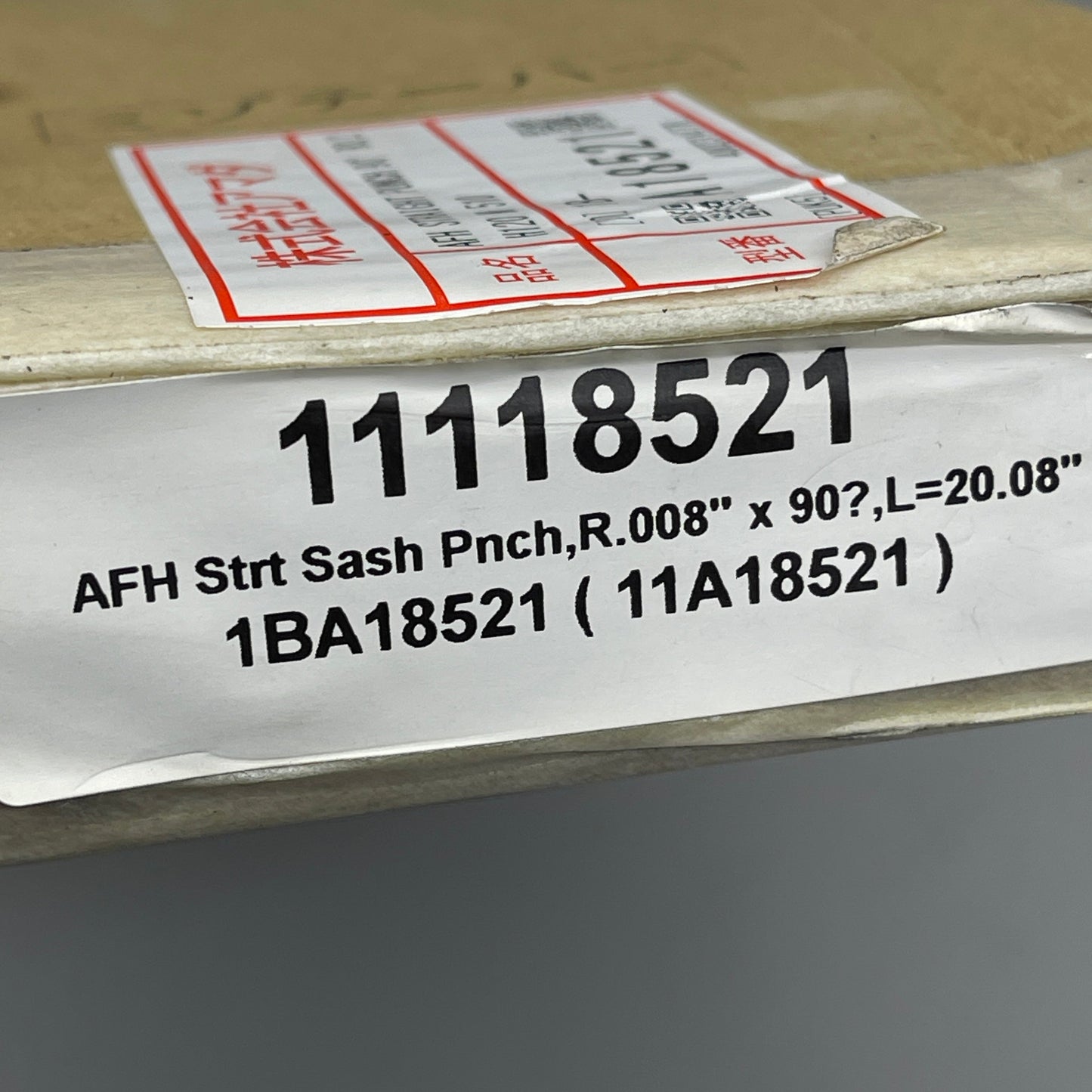 AMADA AMERICA AFH Start Sash Punch R.008"x90? L=20.08" 11118521 (New)