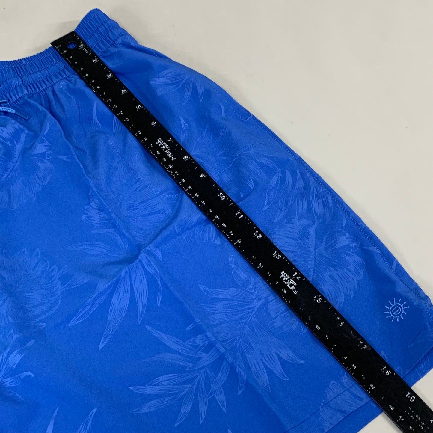 RAYA SUN Stretch Swim Style Shorts W/ Flower Design Women's 2X Blue/Gray