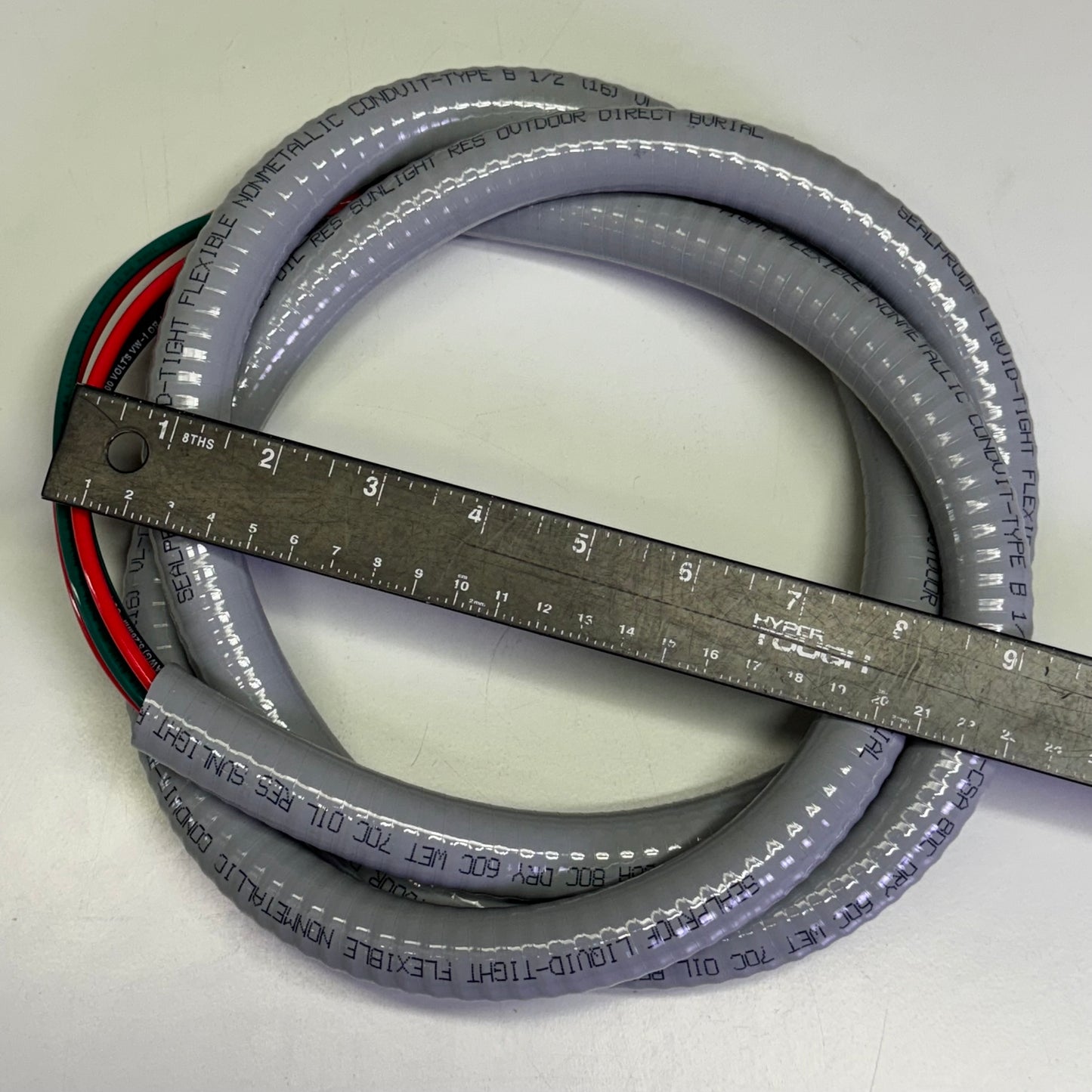 BRAMEC 10 Gauge Wire 1-Str/1-90Deg NM Fittings 1/2" x 6'  Grey 18825