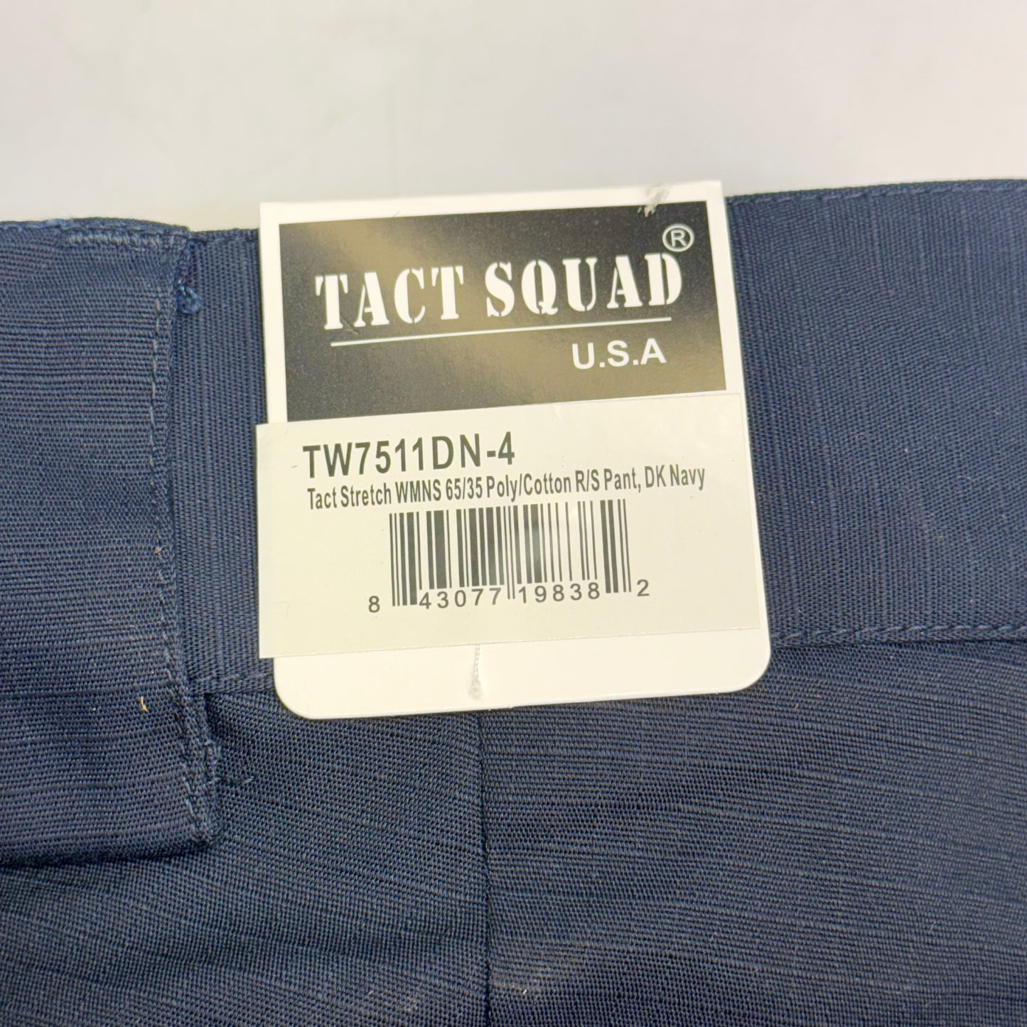 TACT SQUAD Tact Stretch Mini Ripstop Trouser Poly/Cotton Men's Sz 4 Dk Navy T7511