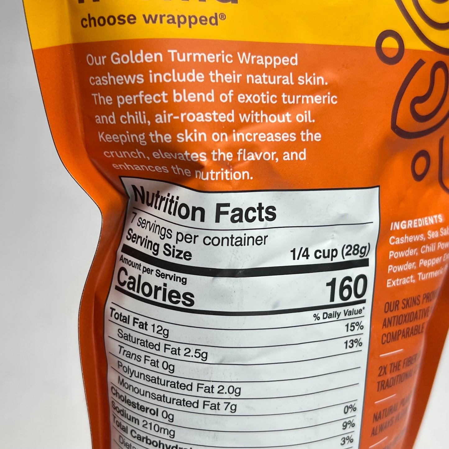 KARMA (6 PACK) Golden Turmeric Air Roasted & Wrapped Cashews  7oz BB 05/27