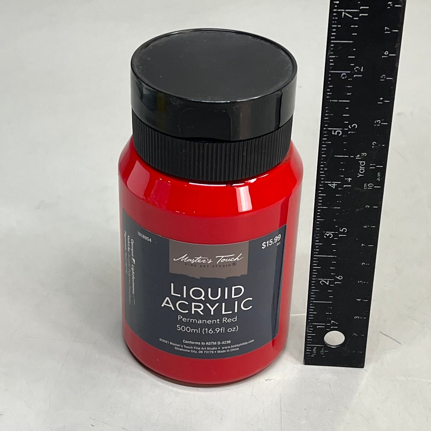 MASTERS TOUCH (2 PACK) Liquid Acrylic Paint 16.9 Fl Oz Permanent Red 1818954