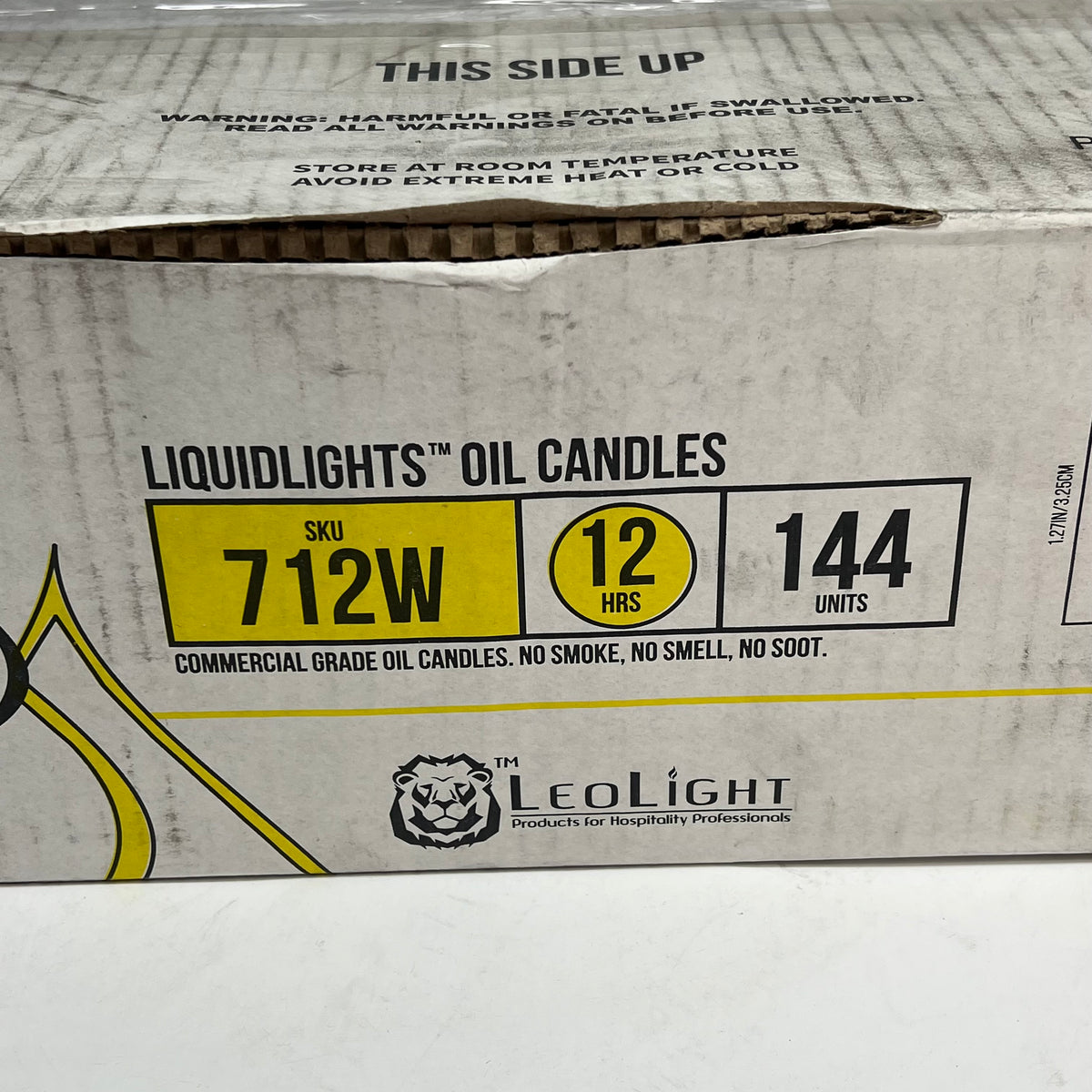 THE LEO LIGHT (144 PACK) Liquid Light Oil Candles 12hr Burn 1.27x1.98" Clear