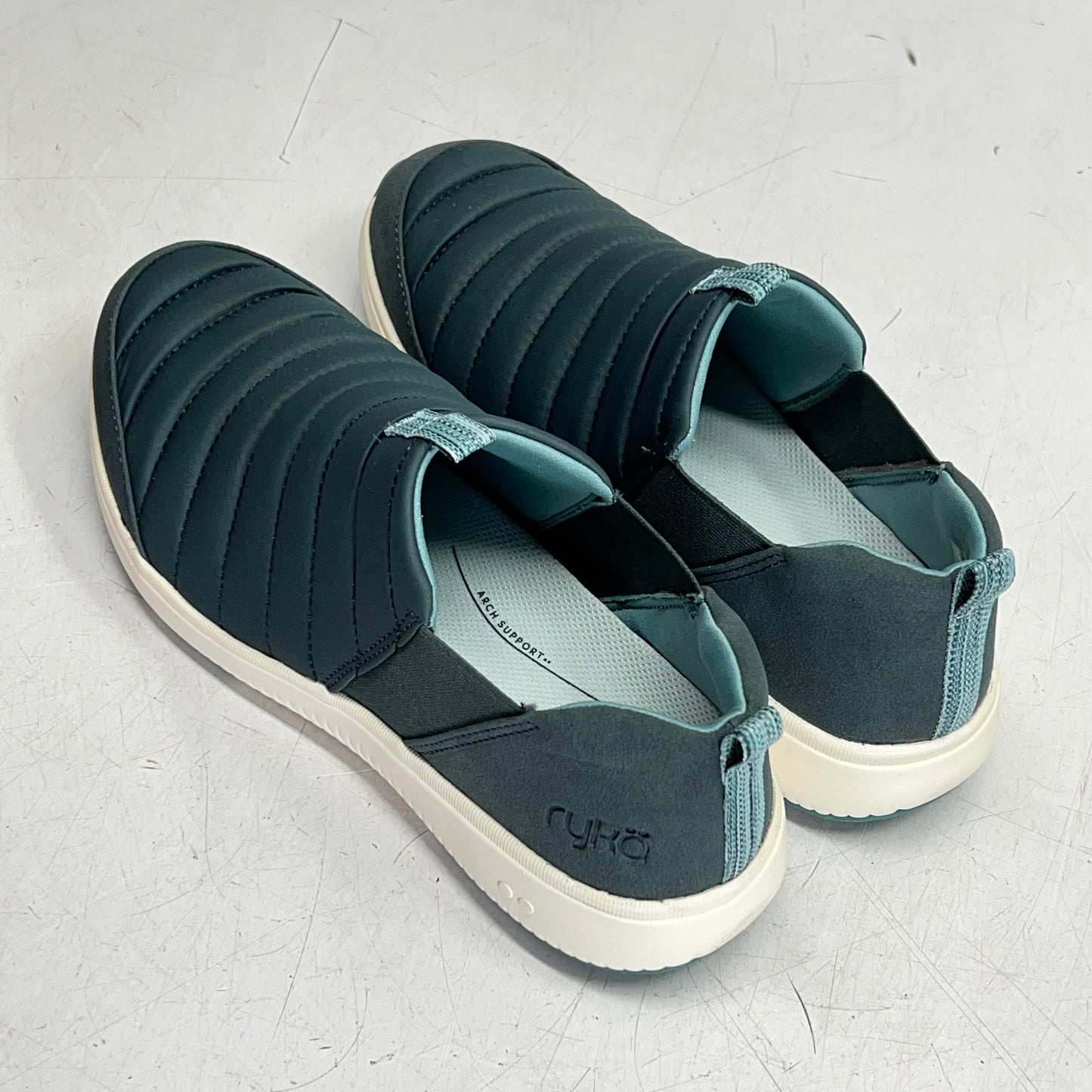 RYKA Quilted Slip-on Pursuit Sneaker Arch Support  Women's Sz 11W Dark Sea Green