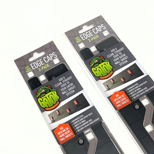 GATOR (2 PACK) Steel Edge Caps for Magnetic Wall 12”Hx1.5”Wx0.06”D Black 500076