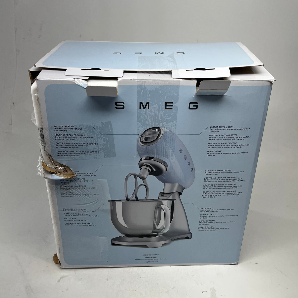 SMEG Kitchen Stand Mixer Full Color 50's Style 600w Black SMF03PBEU