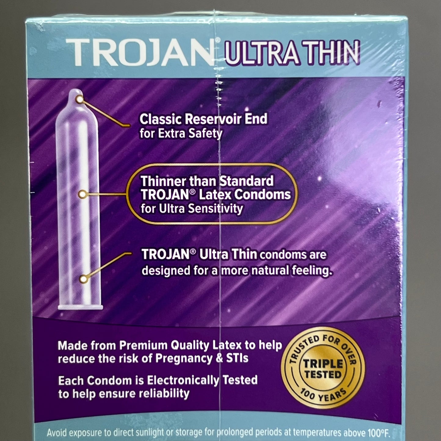 TROJAN (4 Boxes of 12) Ultra Thin Latex Condoms, Light Mint BB 01/26