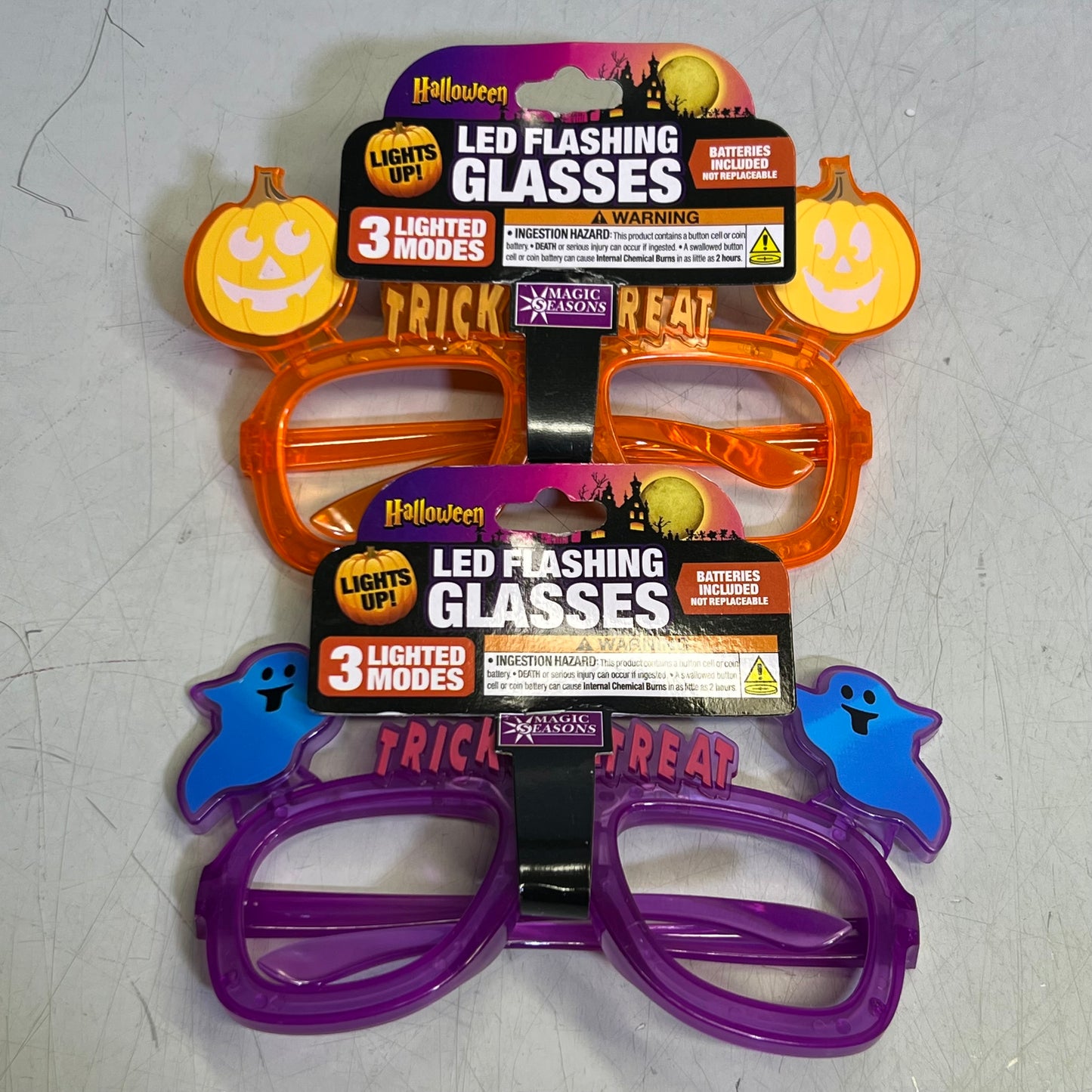 MAGIC SEASON'S (2 PACK) Halloween LED Flashing Glasses 768451