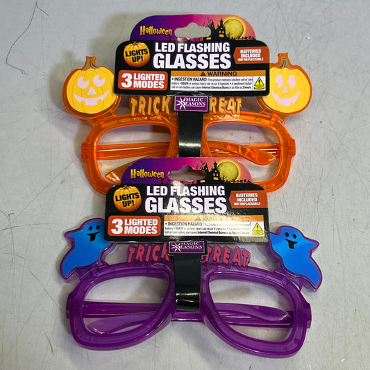MAGIC SEASON'S (2 PACK) Halloween LED Flashing Glasses 768451