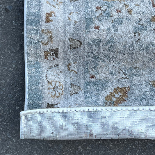 ZA@ VEGA COLLECTION Large Area Rug Low Pile Light Grey Multicolor (New Other)