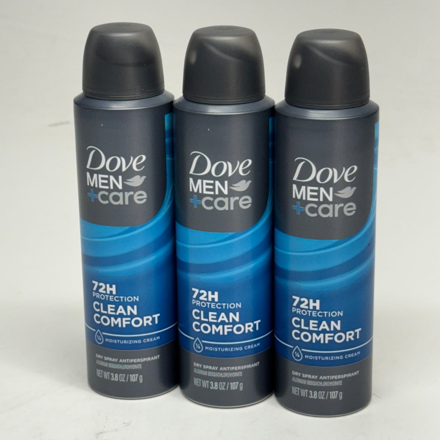 DOVE (3 PACK) Deodorant Dry Spray Men+Care Clean Comfort 72h 3.8 oz.