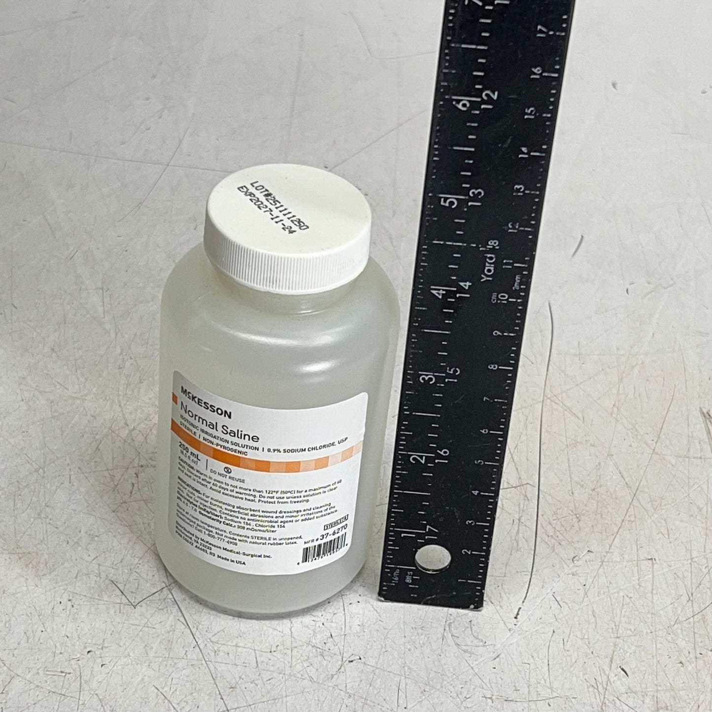 ZA@ MCKESSON (4 PACK) Usp Normal Saline Irrigation Solution Sterile 250 ml 37-6270 BB 11/27