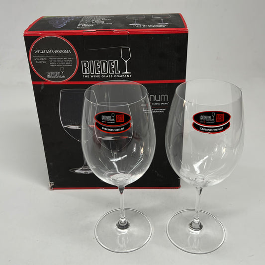 RIEDEL (SET OF 2) Crystal Glass Cabernet Sauvignon/merlot   9" Tall 19685229