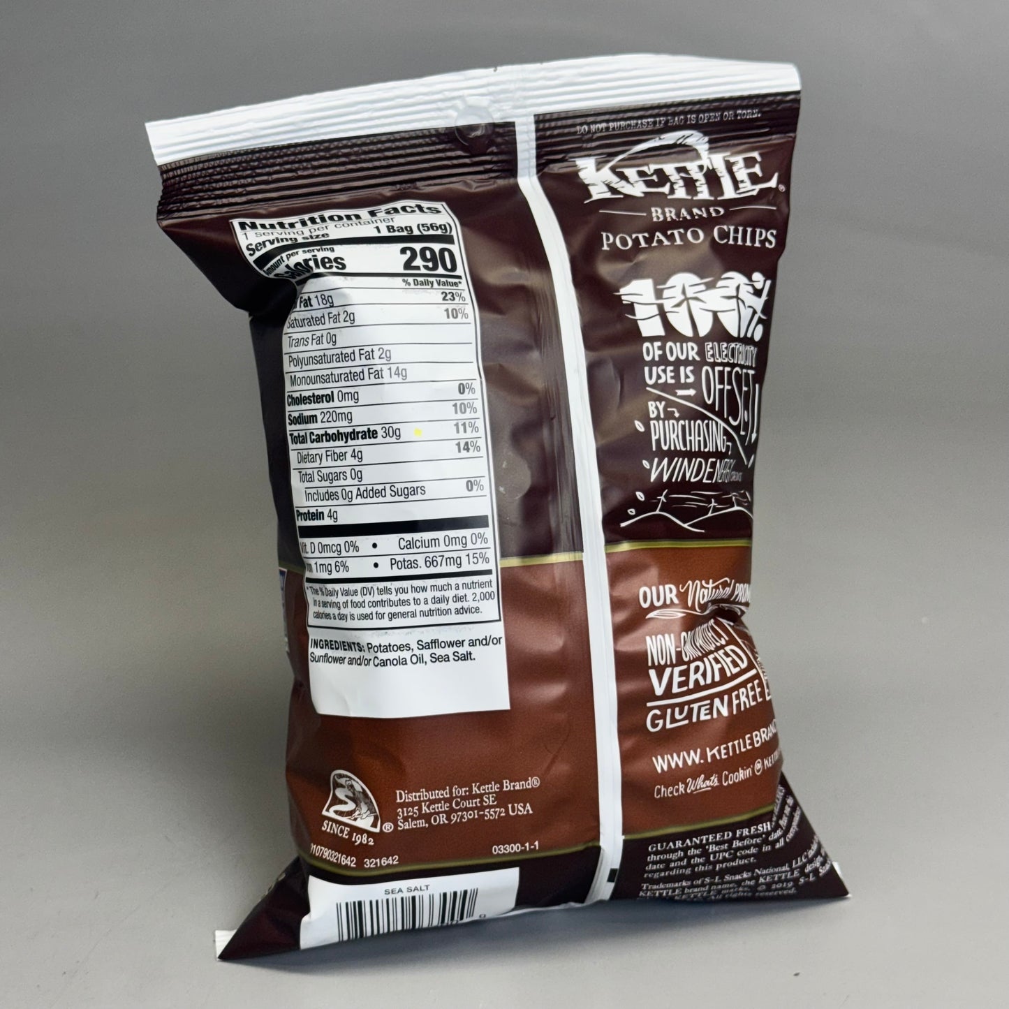 ZA@ KETTLE Potato Chips Stand with/ 4 Flavors, 2 oz bags BB 01/25