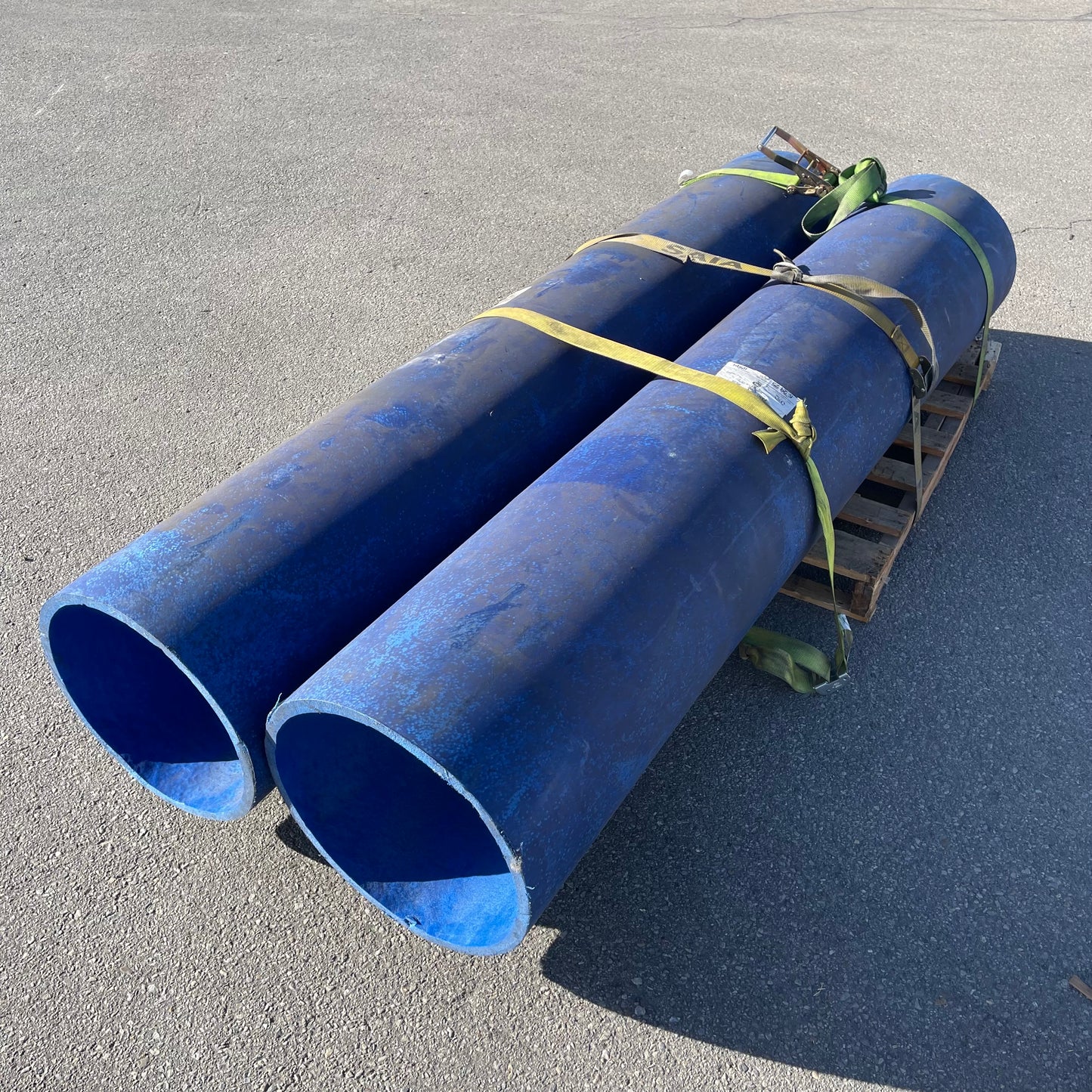 ZA@ Pallet of BLUE DUCT High-Density Polyethylene Air Duct 90” x 16” 16-2510 (AS-IS)