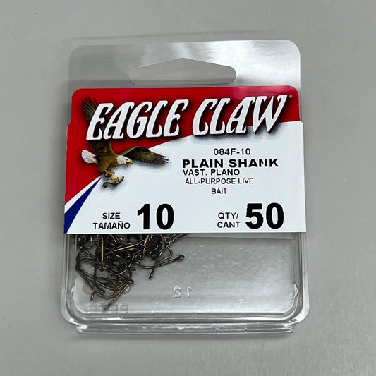 EAGLE CLAW Sharp Plain Shank All Purpose Live Bait Holder Bronze #10 50pc 084F-10