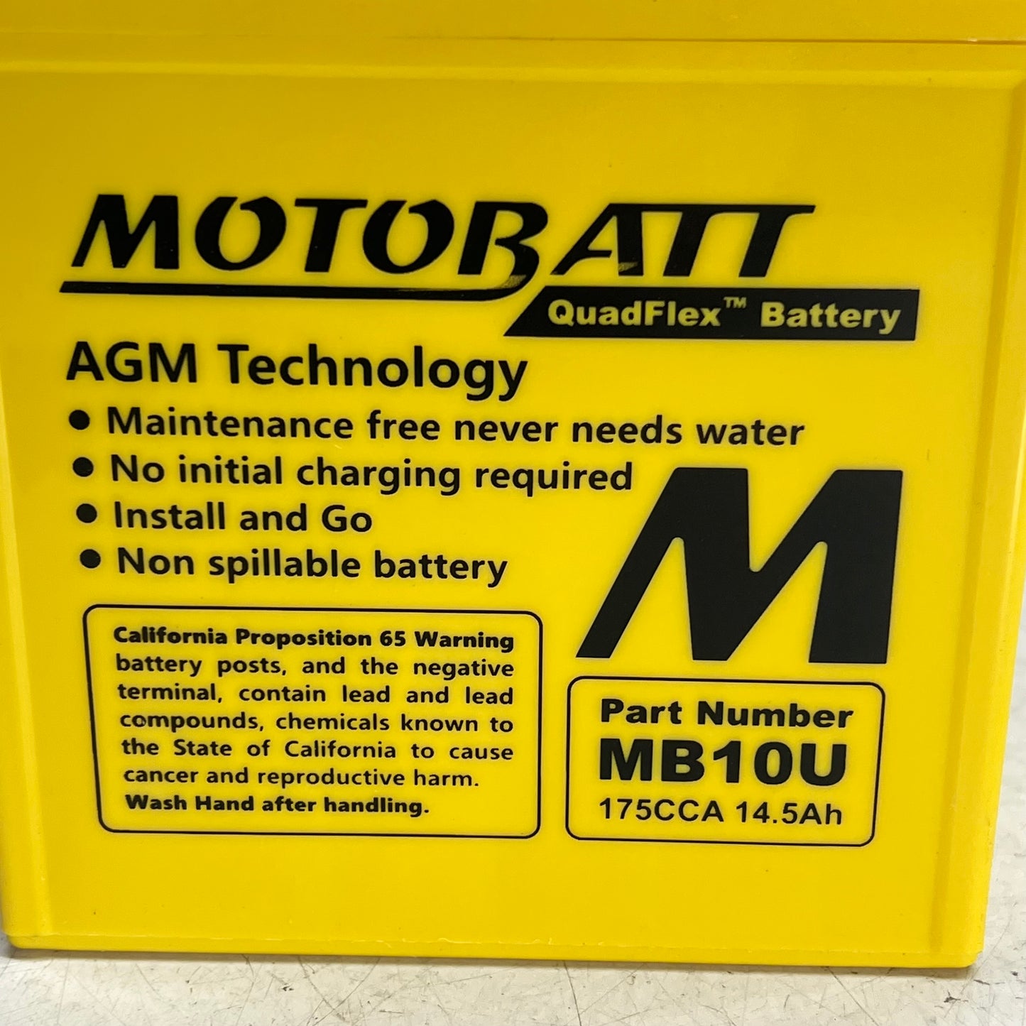 MOTOR BATT Quadflex Patented 4 Terminal Battery  12V 238 Amp MCA MB10U