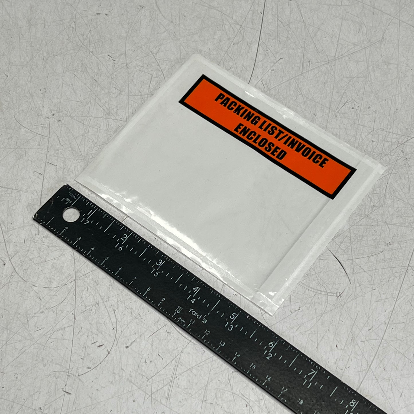 ZA@ SHORR EXPRESS  (1000 PACK) "packing List/invoice Enclosed Plastic Slips  4.5"x5.65" Clear/Orange