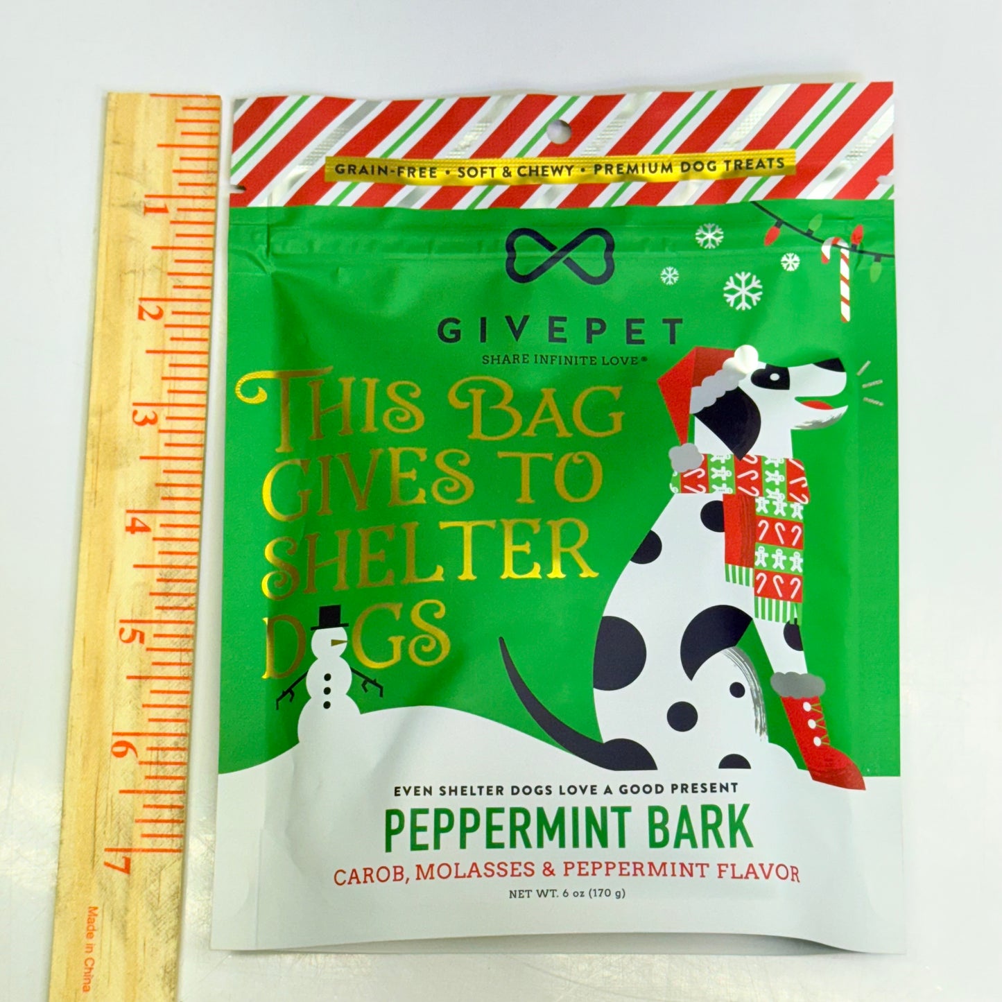 GIVEPET (3 PACK) Peppermint Bark Premium Dog Treats Soft & Chewy 6 oz BB 08/27