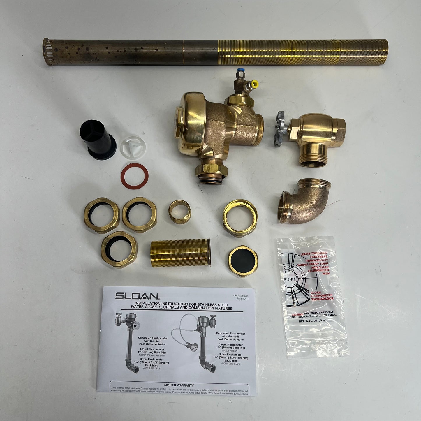 SLOAN Segment Diaphragm Concealed Water Svr Ci3.5 GPF/13.2 LPF Brass 3988914